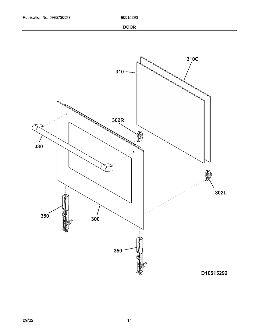 Crosley 90515293 door diagram