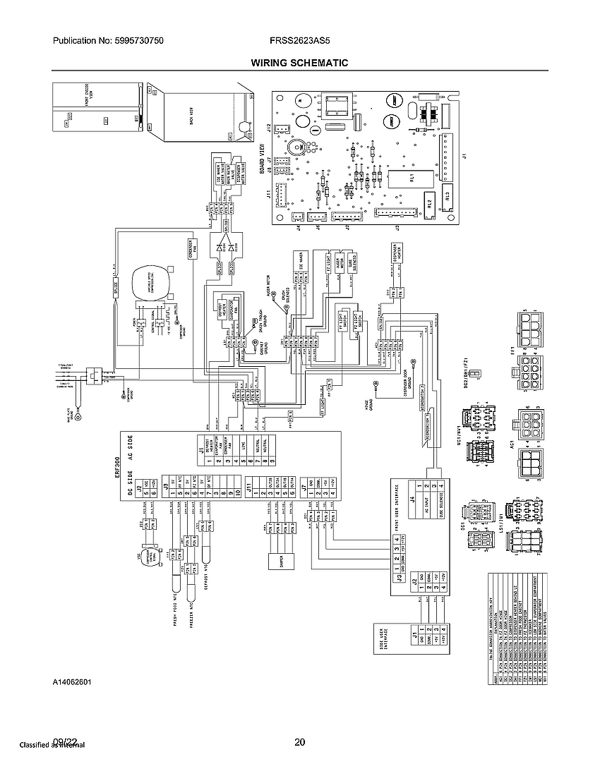 Frigidaire FRSS2623AS5 wiring schematic diagram