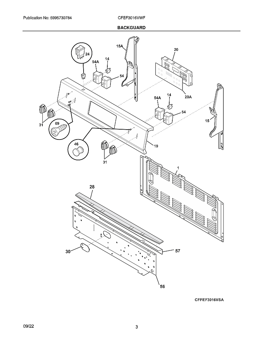 Frigidaire CFEF3016VWF backyard diagram