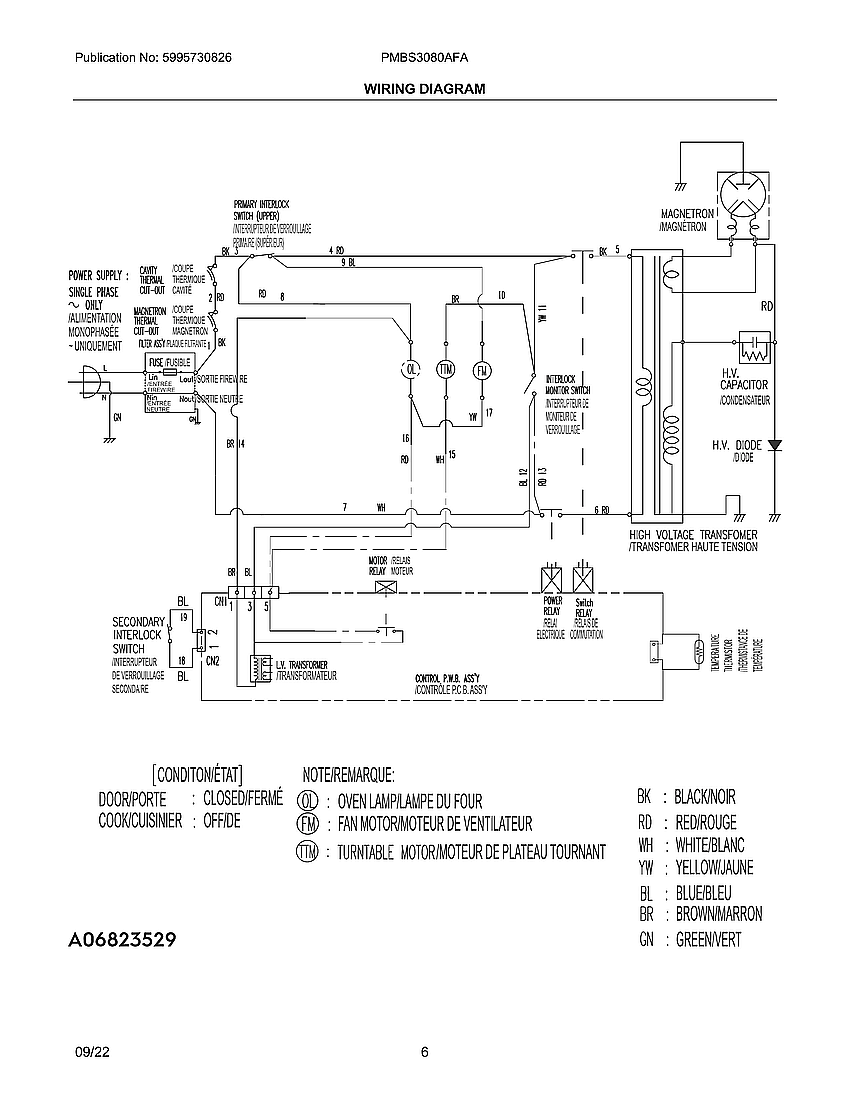 Frigidaire PMBS3080AFA wiring diagram diagram