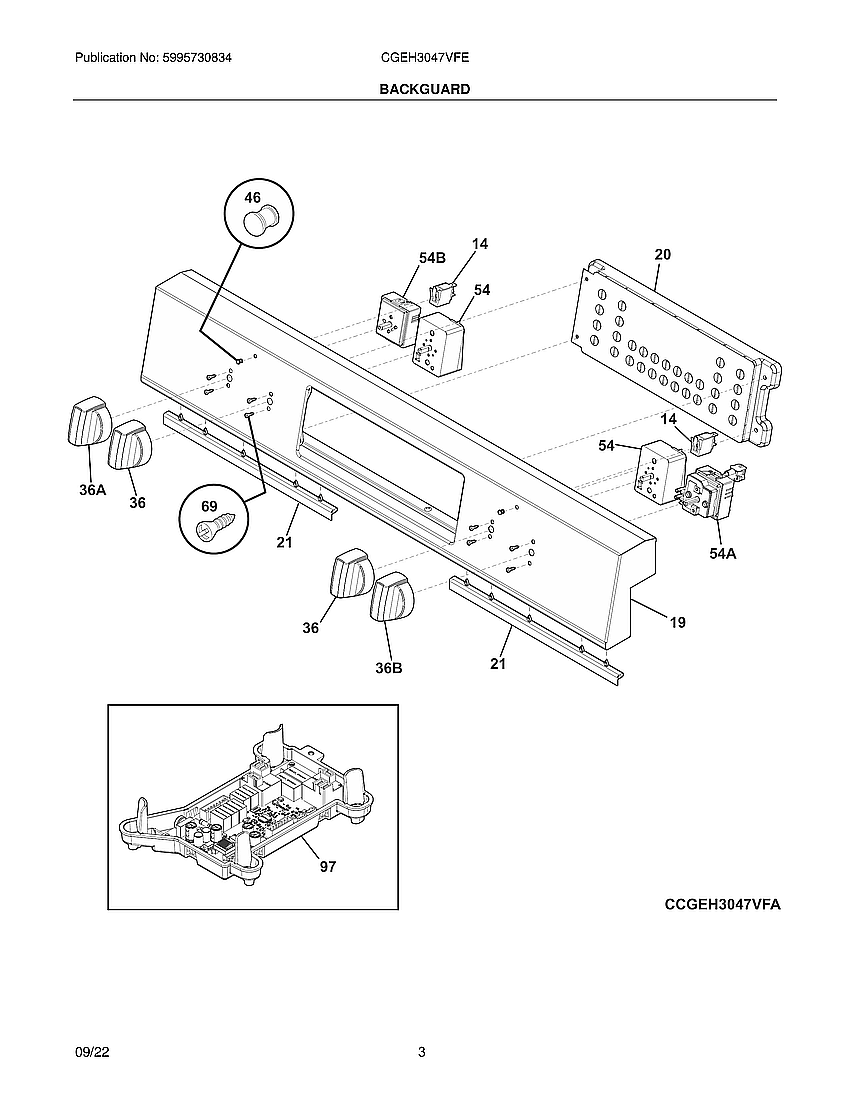 Frigidaire CGEH3047VFE backguard diagram