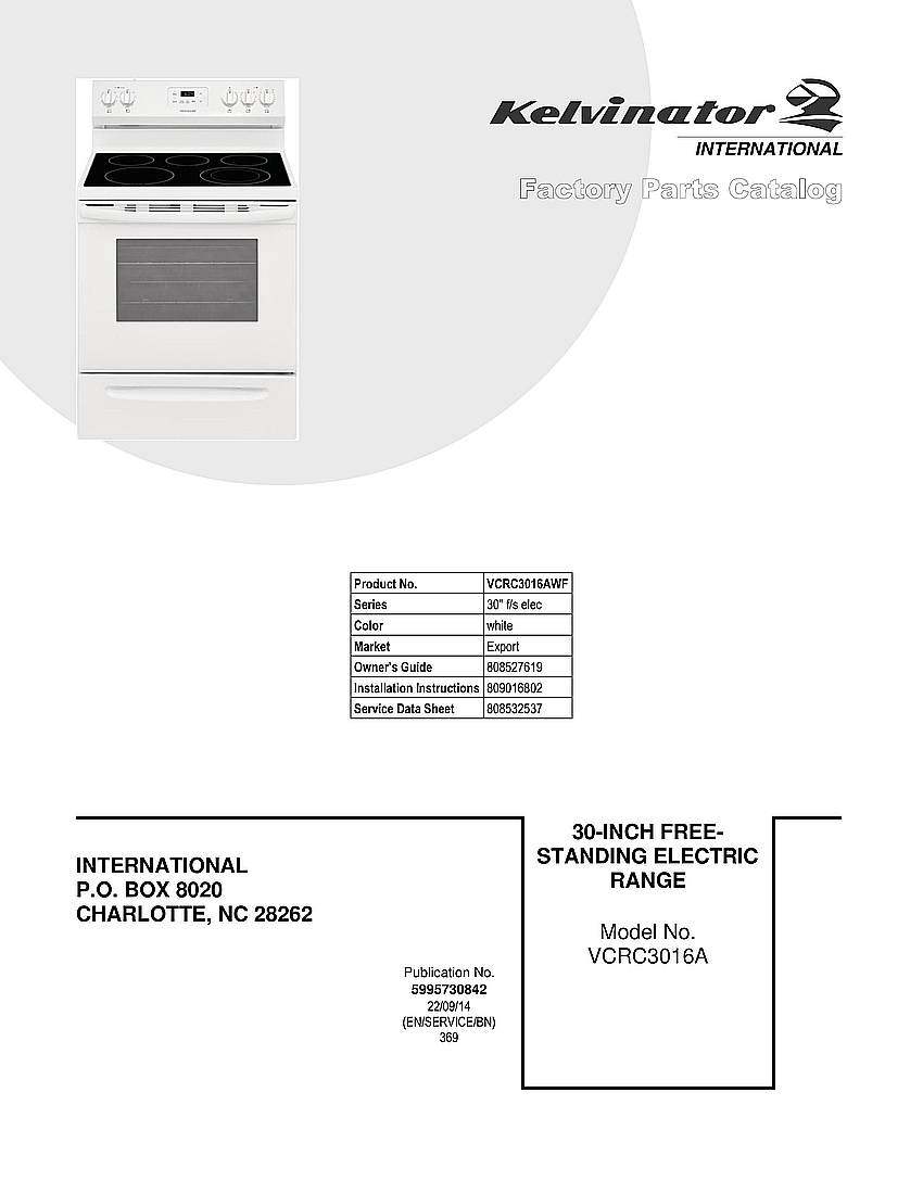 Kelvinator VCRC3016AWF cover diagram