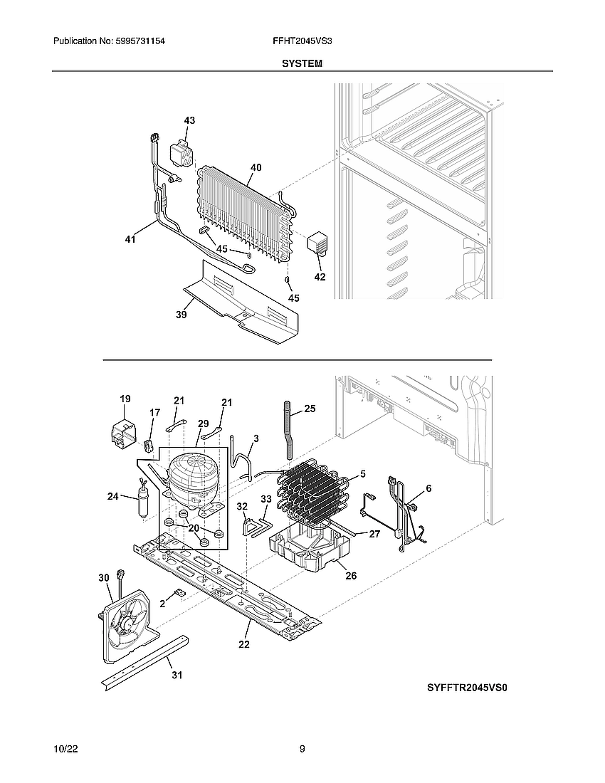 Frigidaire FFHT2045VS3 system diagram