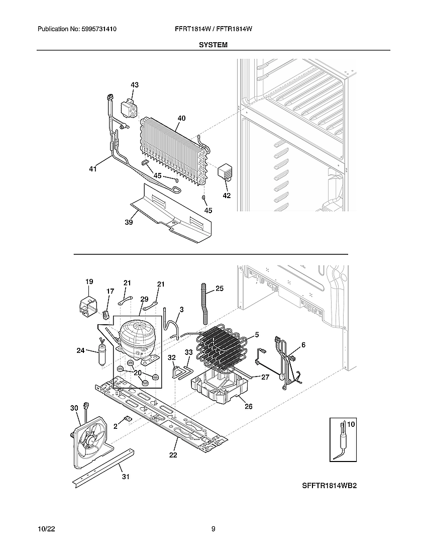 Frigidaire FFTR1814WW2 system diagram