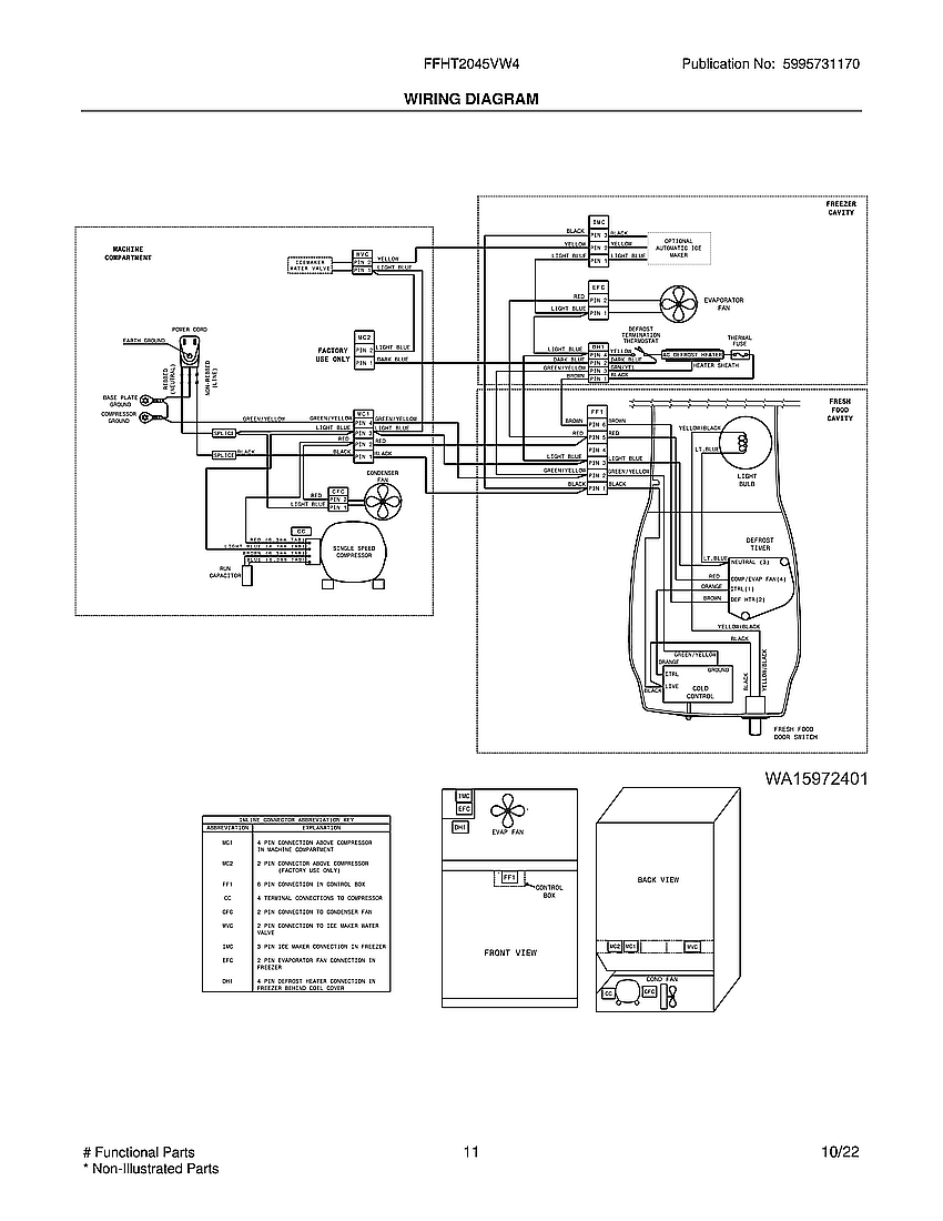 Frigidaire FFHT2045VW4 wiring diagram diagram