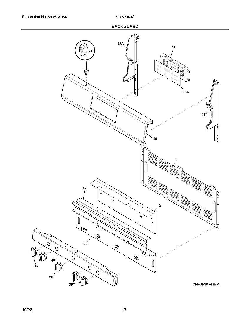 Crosley 70462040C backguard diagram