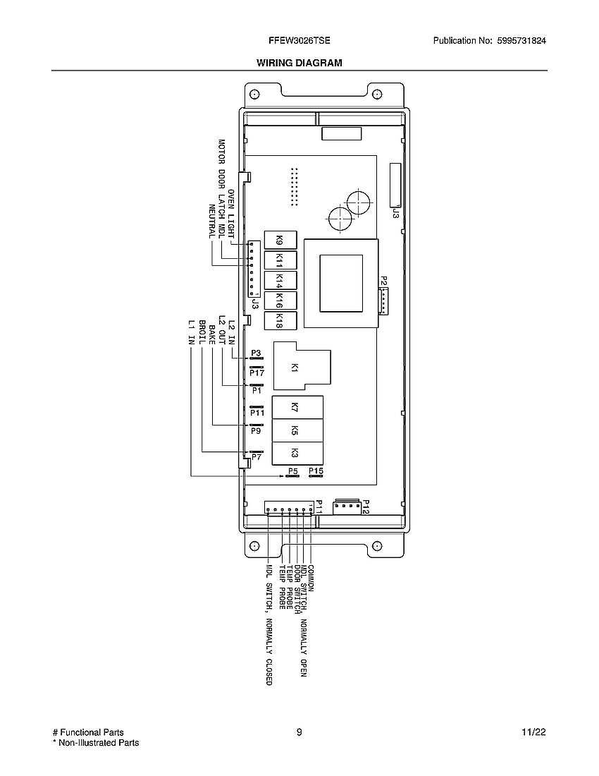Frigidaire FFEW3026TSE wiring diagram diagram