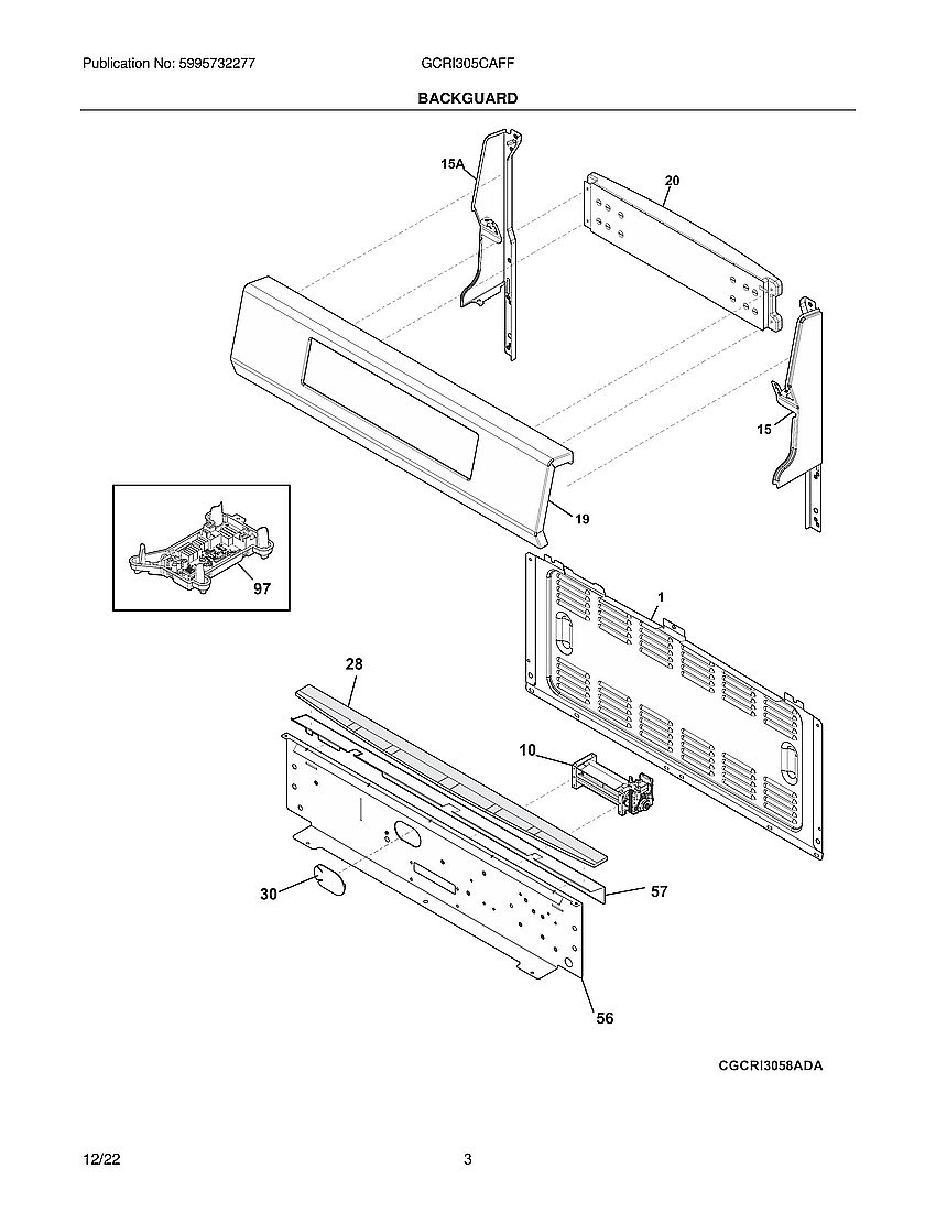 Frigidaire GCRI305CAFF backguard diagram