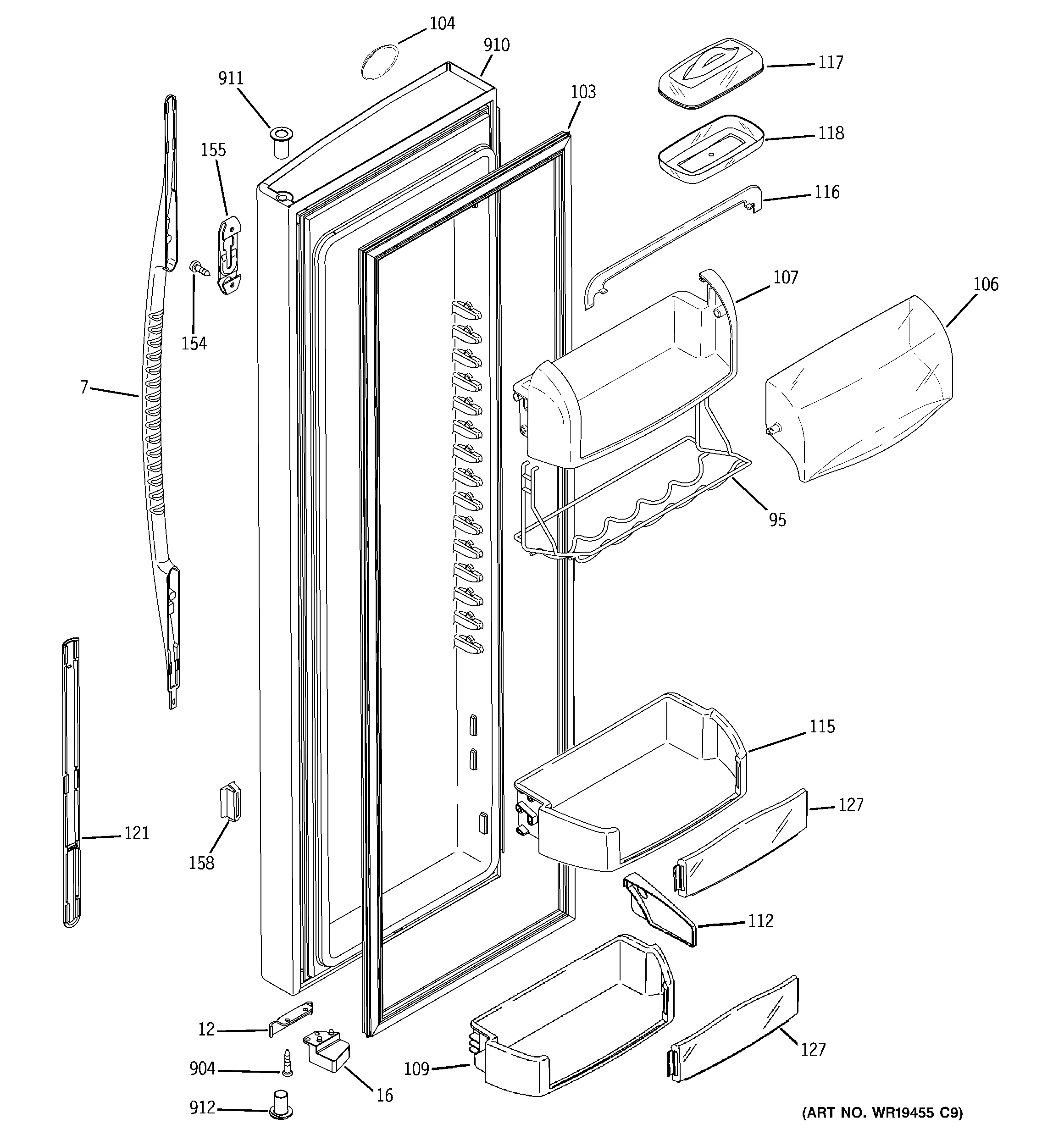 RCA RSK27NGSECCC fresh food door diagram