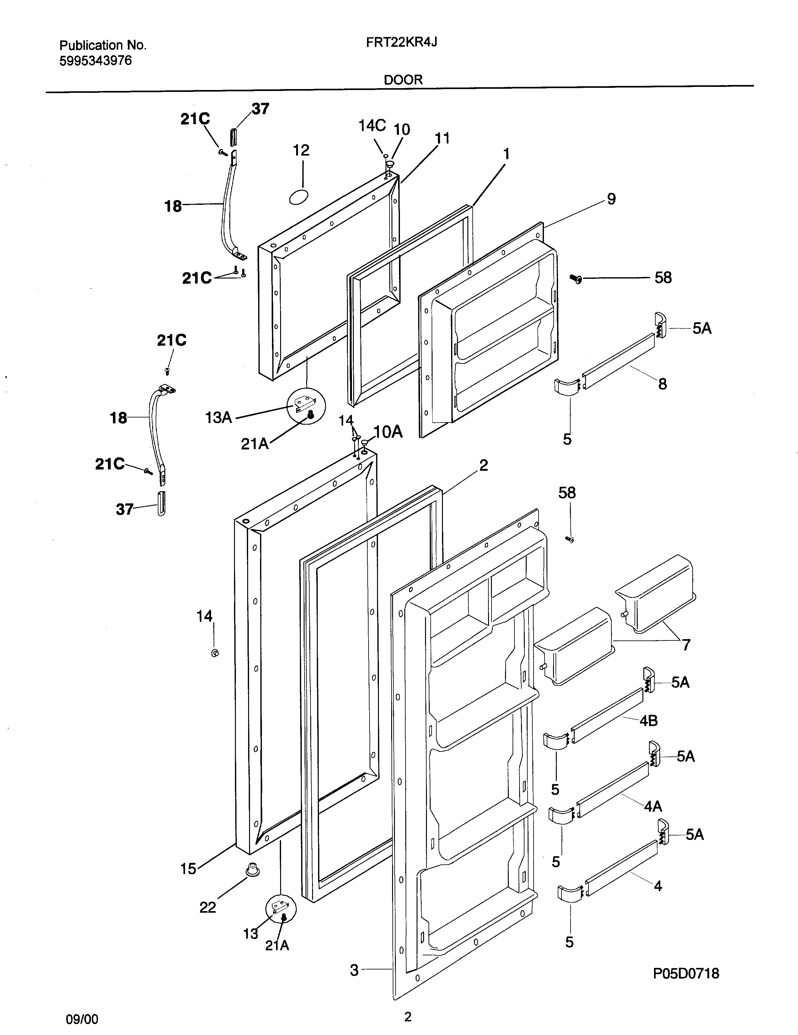Frigidaire OEMFRGCONV2K door diagram