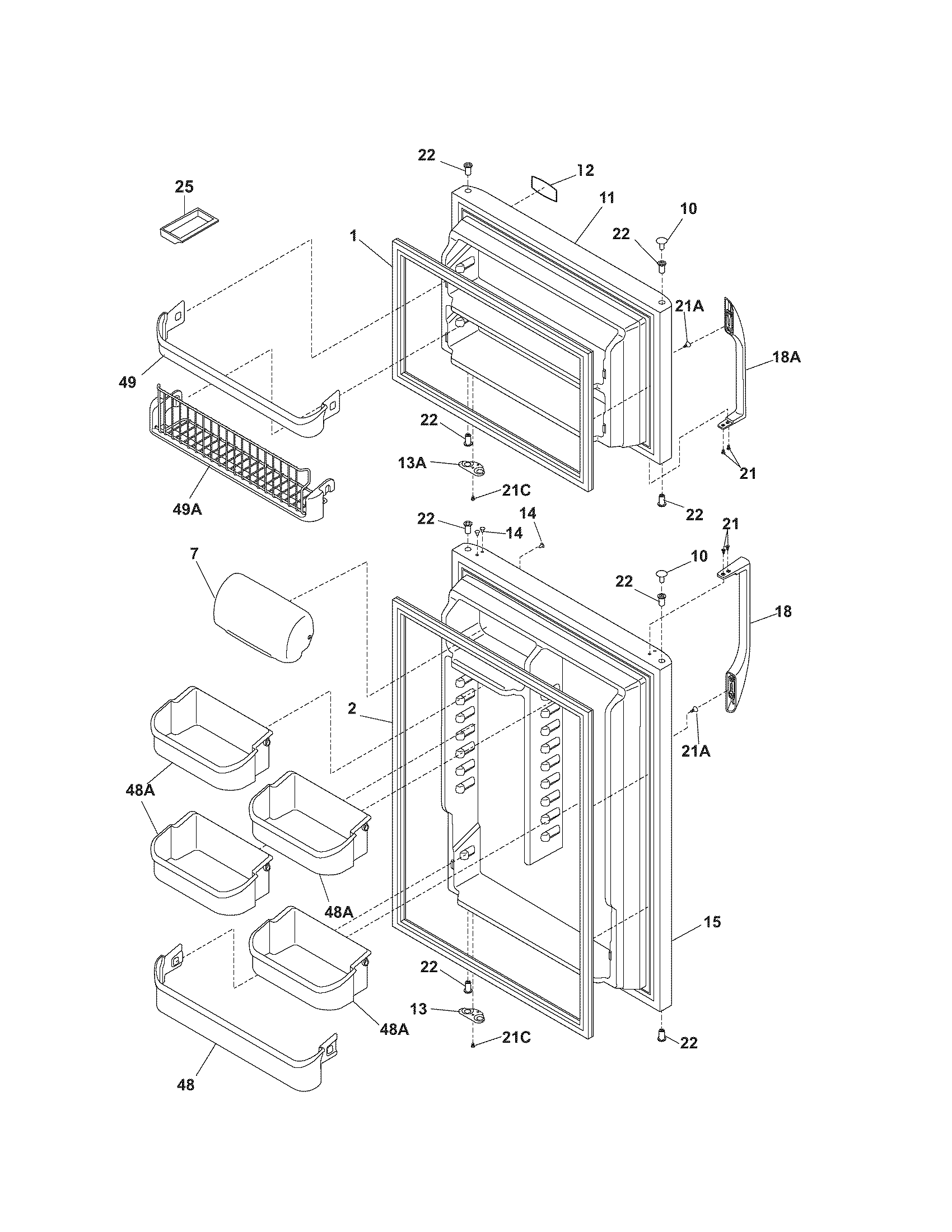 Kenmore 25369953704 doors diagram