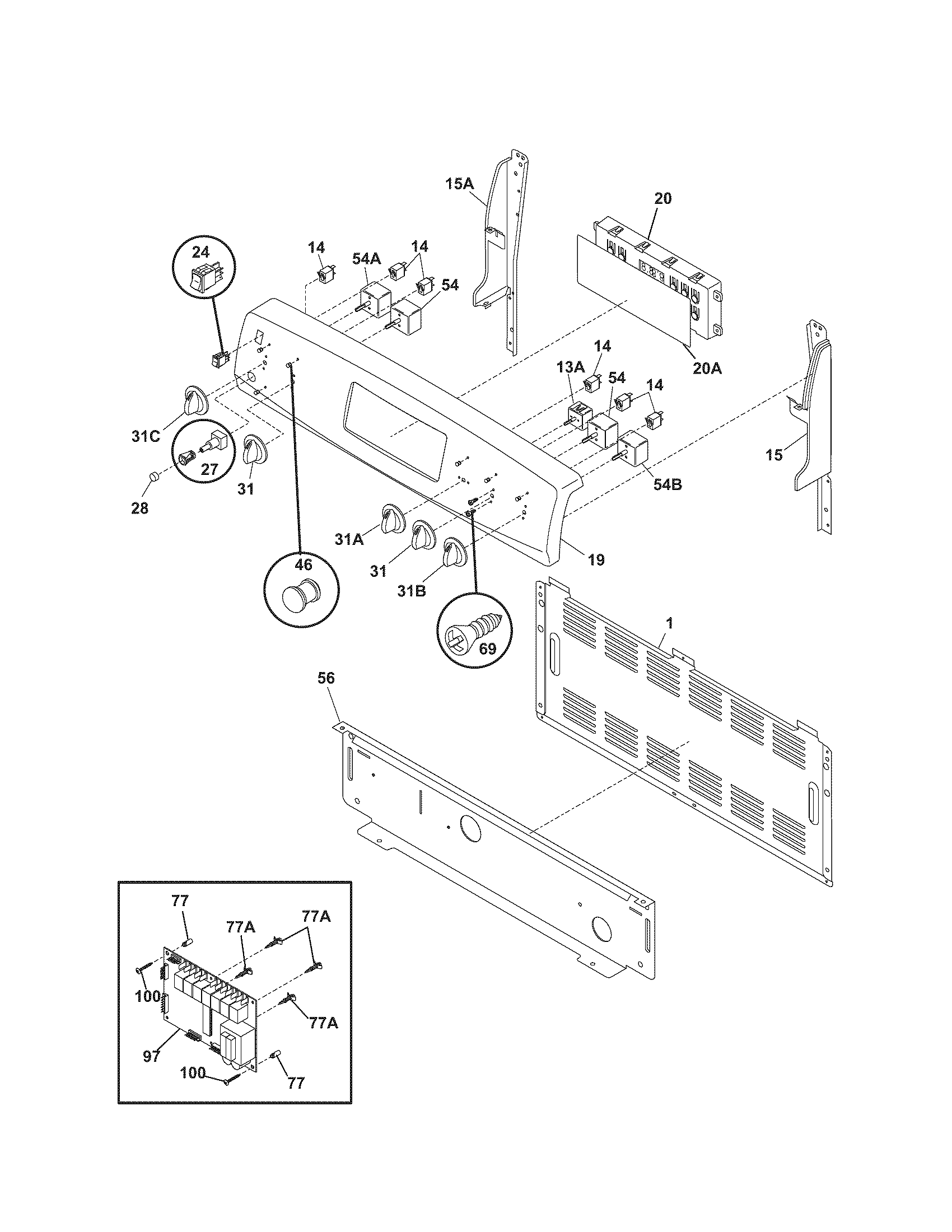 Kenmore 79094354700 backguard diagram