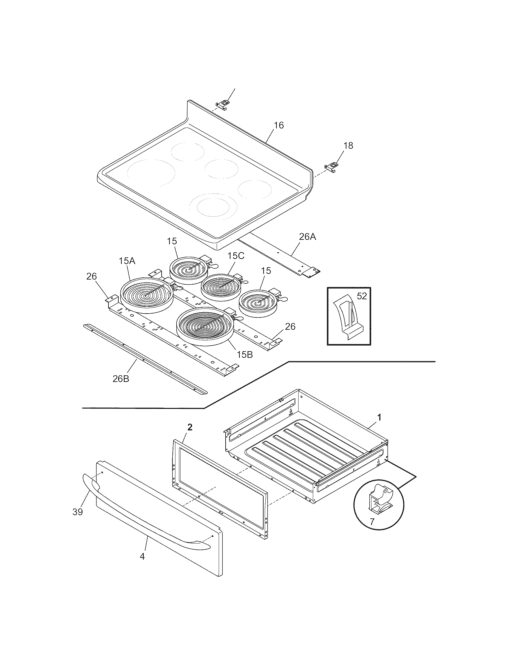 Kenmore 79094353700 top/drawer diagram