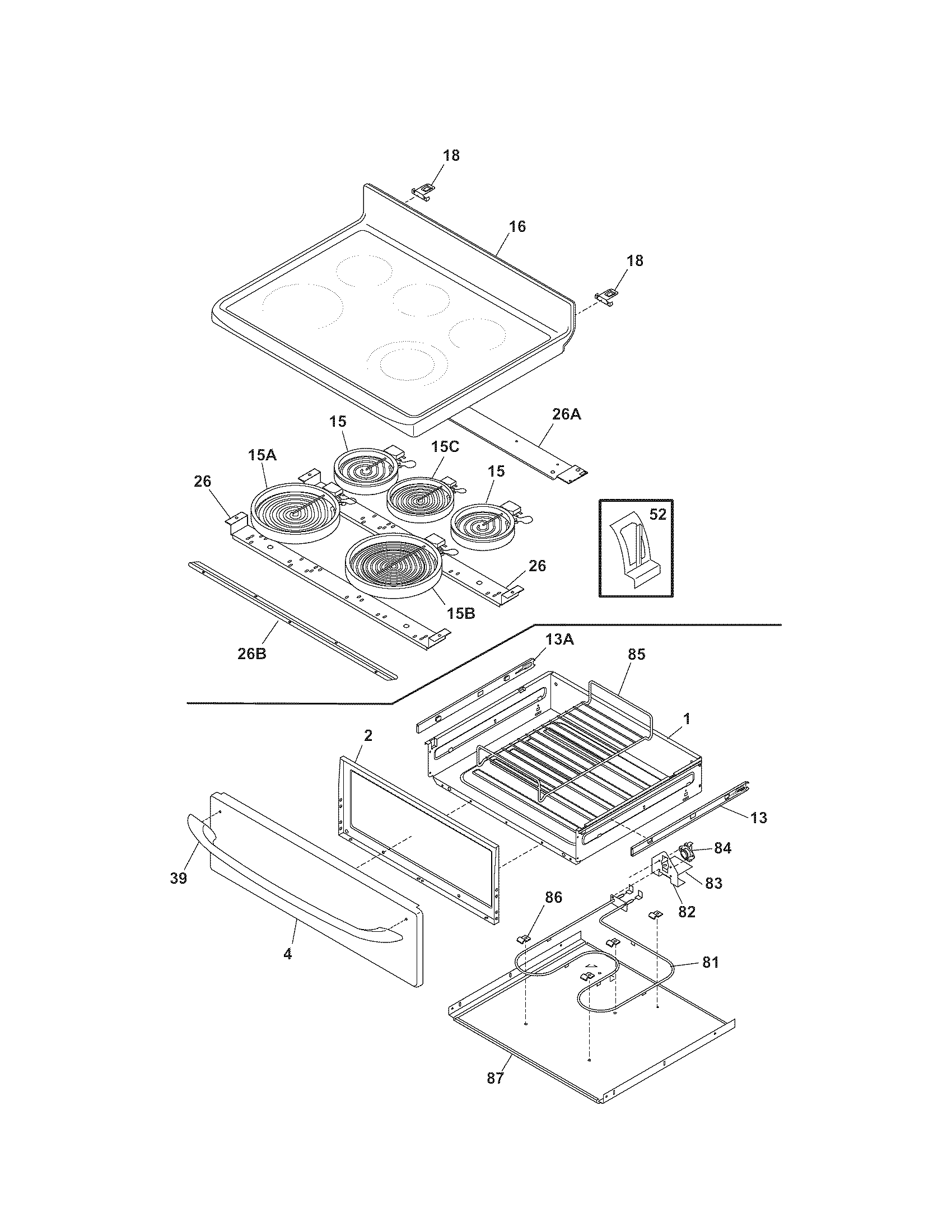 Kenmore 79094433700 top/drawer diagram
