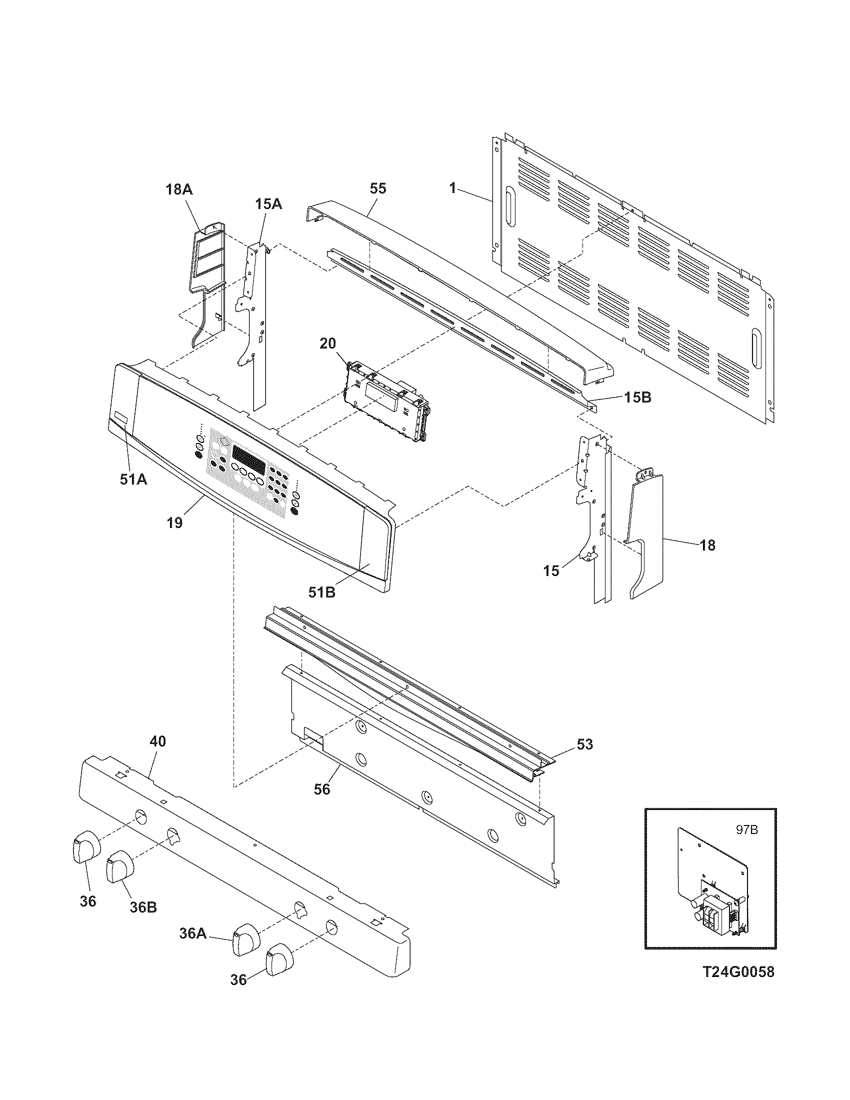 Kenmore Elite 79079442601 backguard diagram