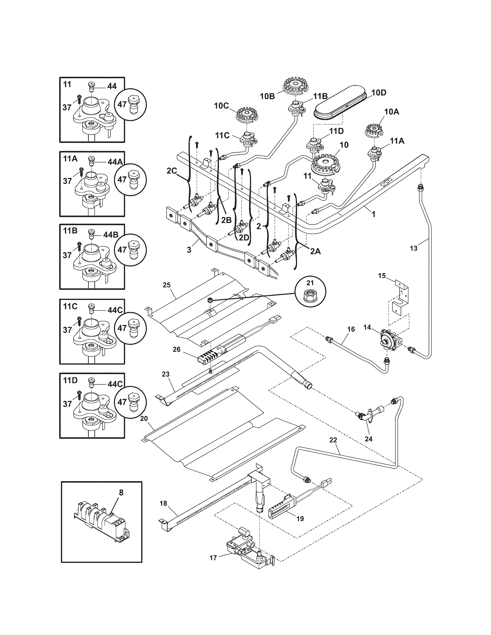 Kenmore 79071462700 burner diagram