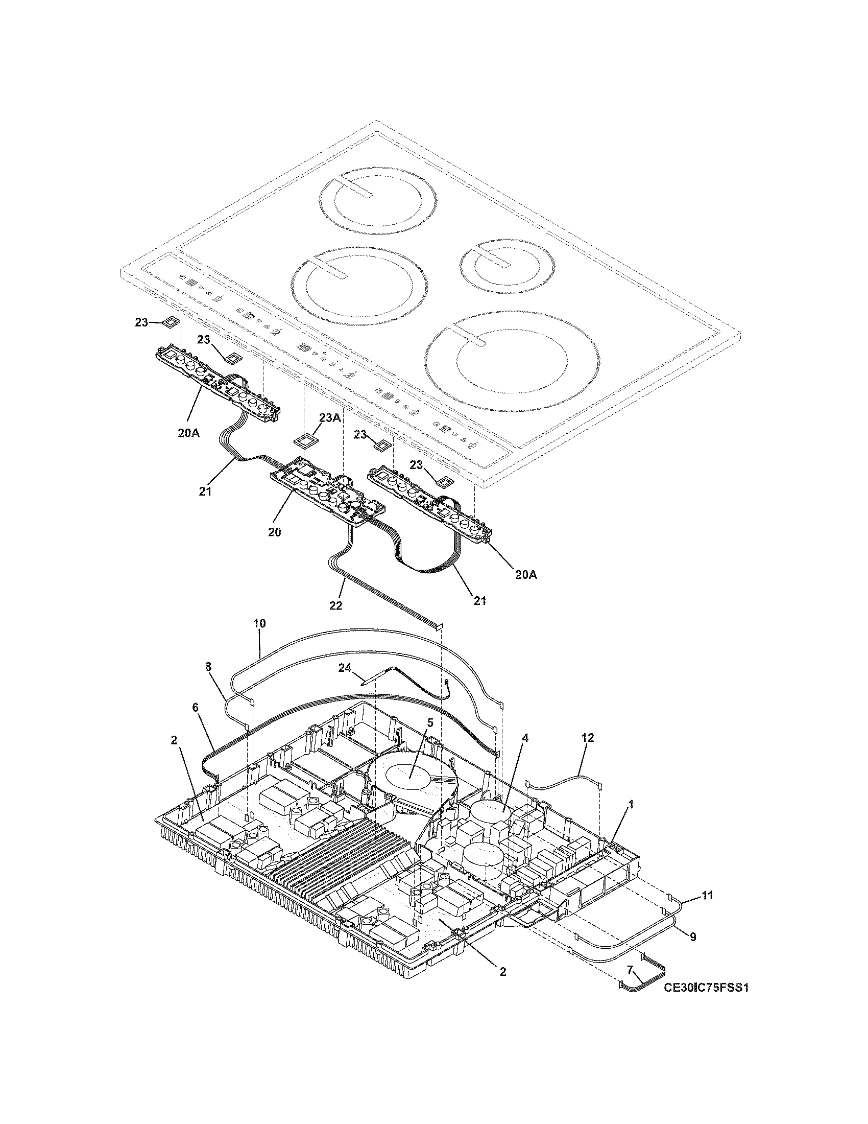 Electrolux E30IC75FSS1 control panel diagram