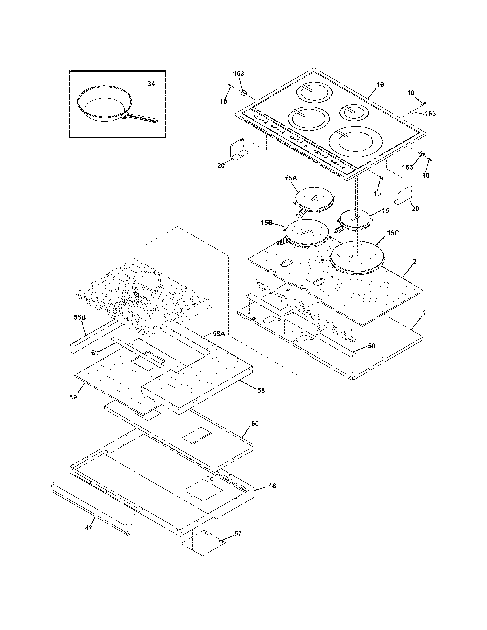 Electrolux E30IC75FSS1 maintop diagram