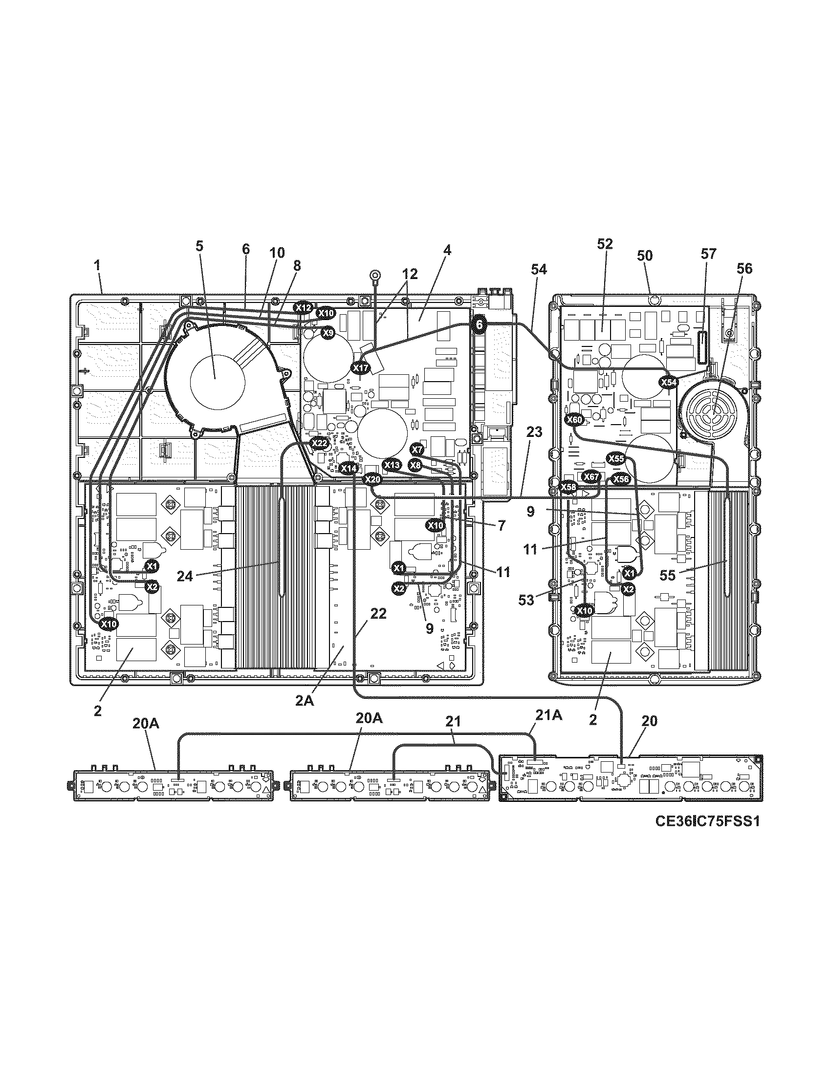 Electrolux E36IC75FSS1 control panel diagram