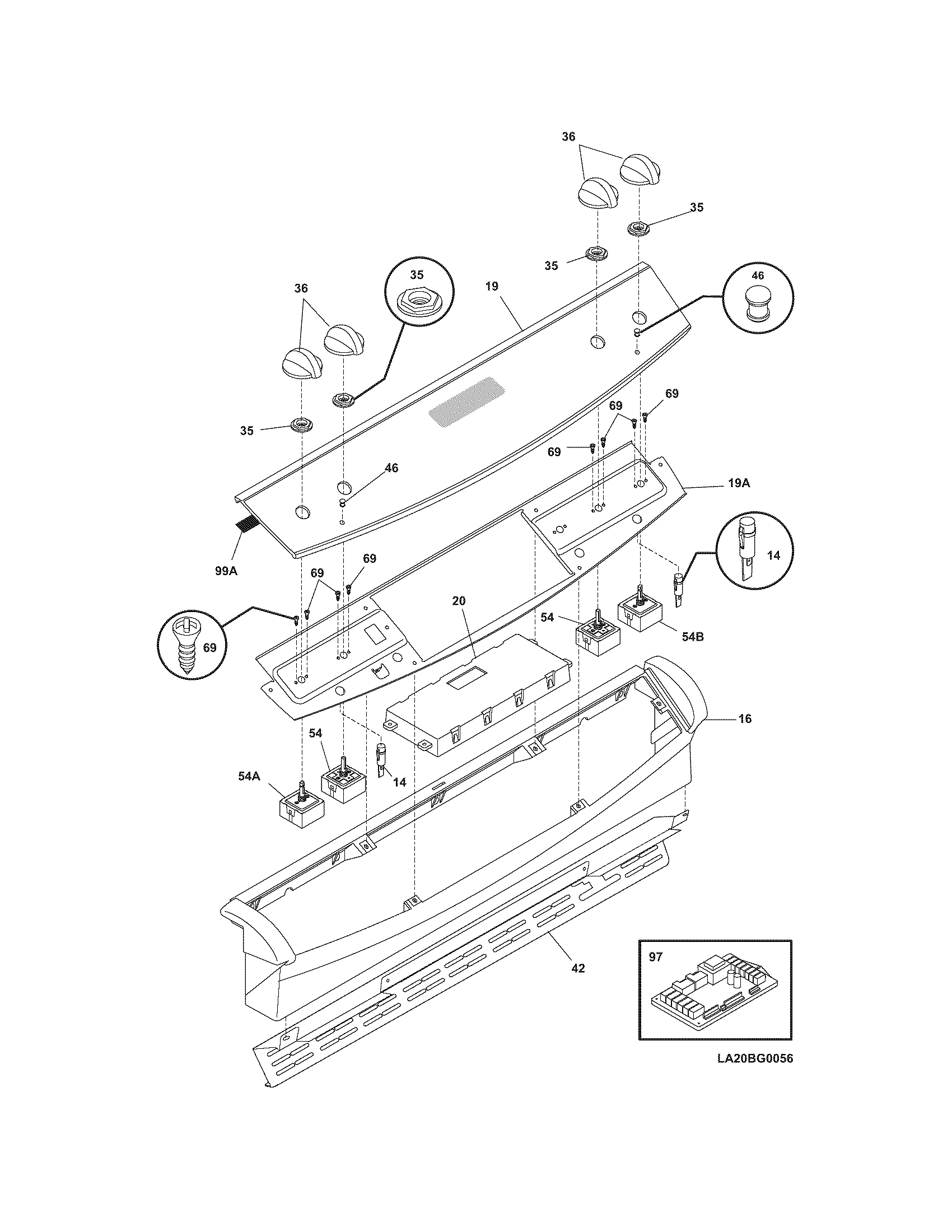 Frigidaire BFES368ES6 backguard diagram