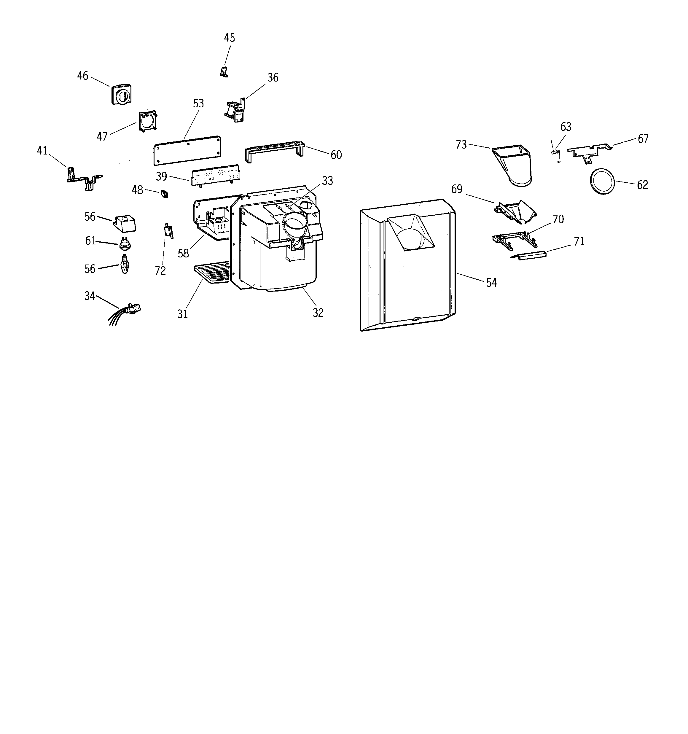 Kenmore 36358892897 dispenser diagram
