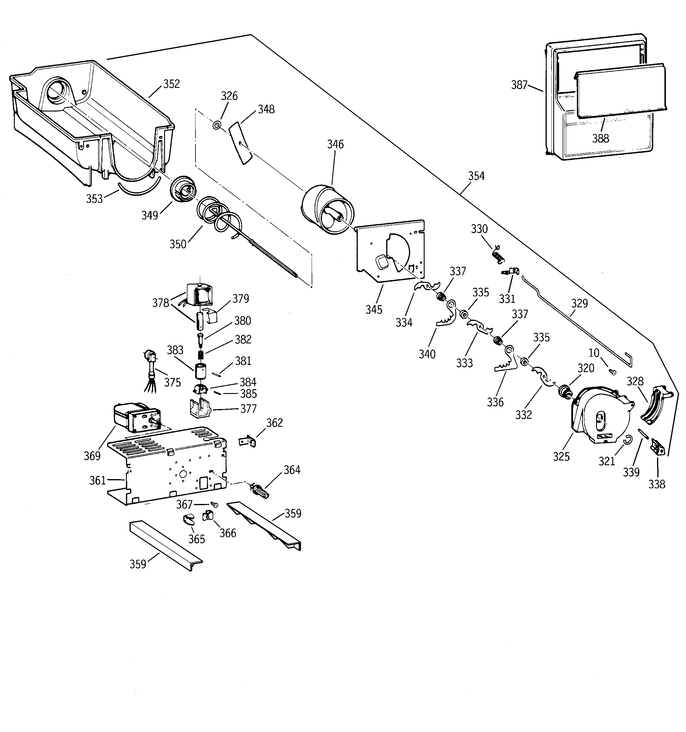 Kenmore 36359522997 ice bucket diagram