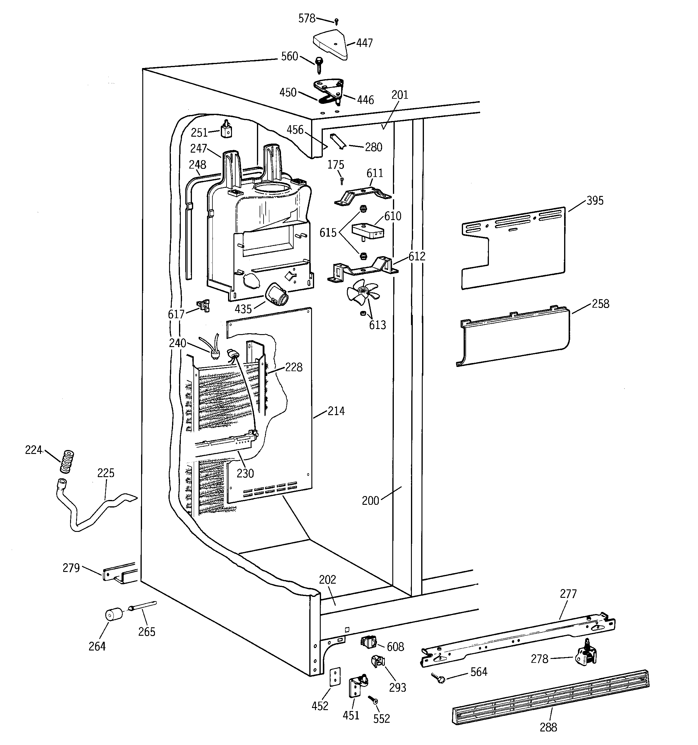 Kenmore 36359522997 freezer section diagram