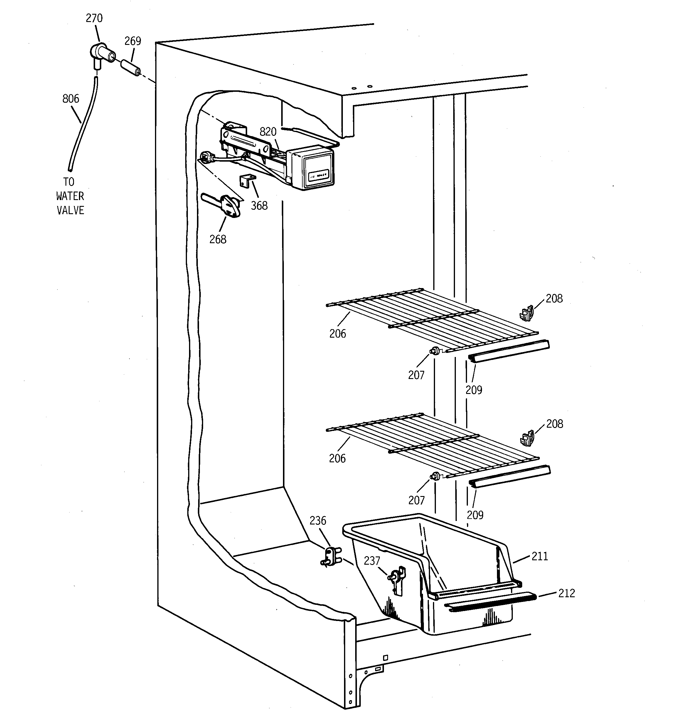 Kenmore 36359522997 freezer section diagram