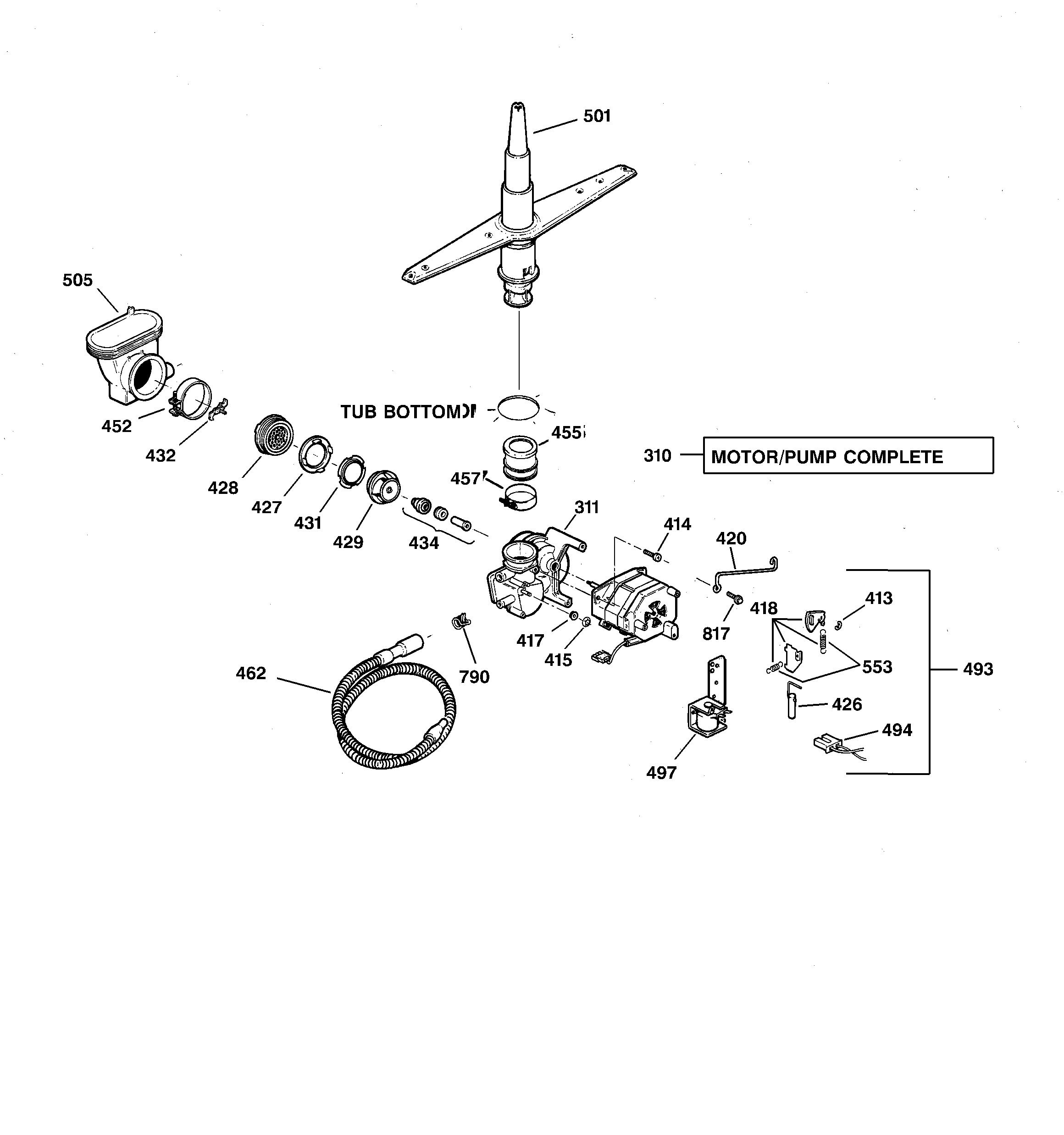 Kenmore 36315479000 motor-pump mechanism diagram