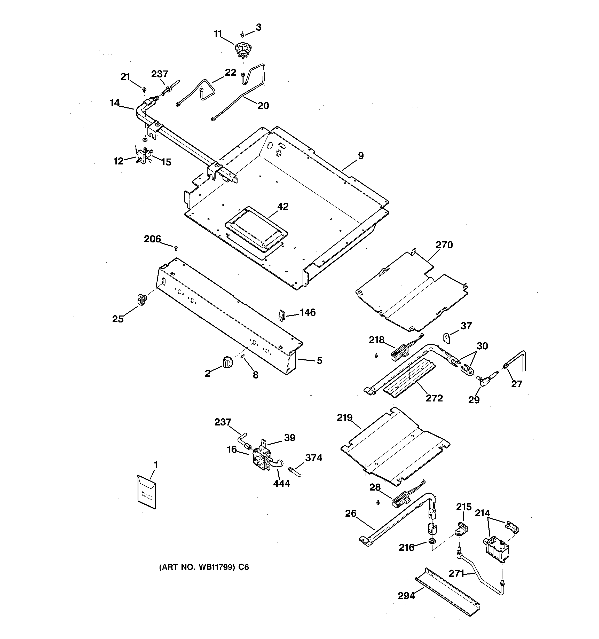 Kenmore 36275328000 burner parts diagram
