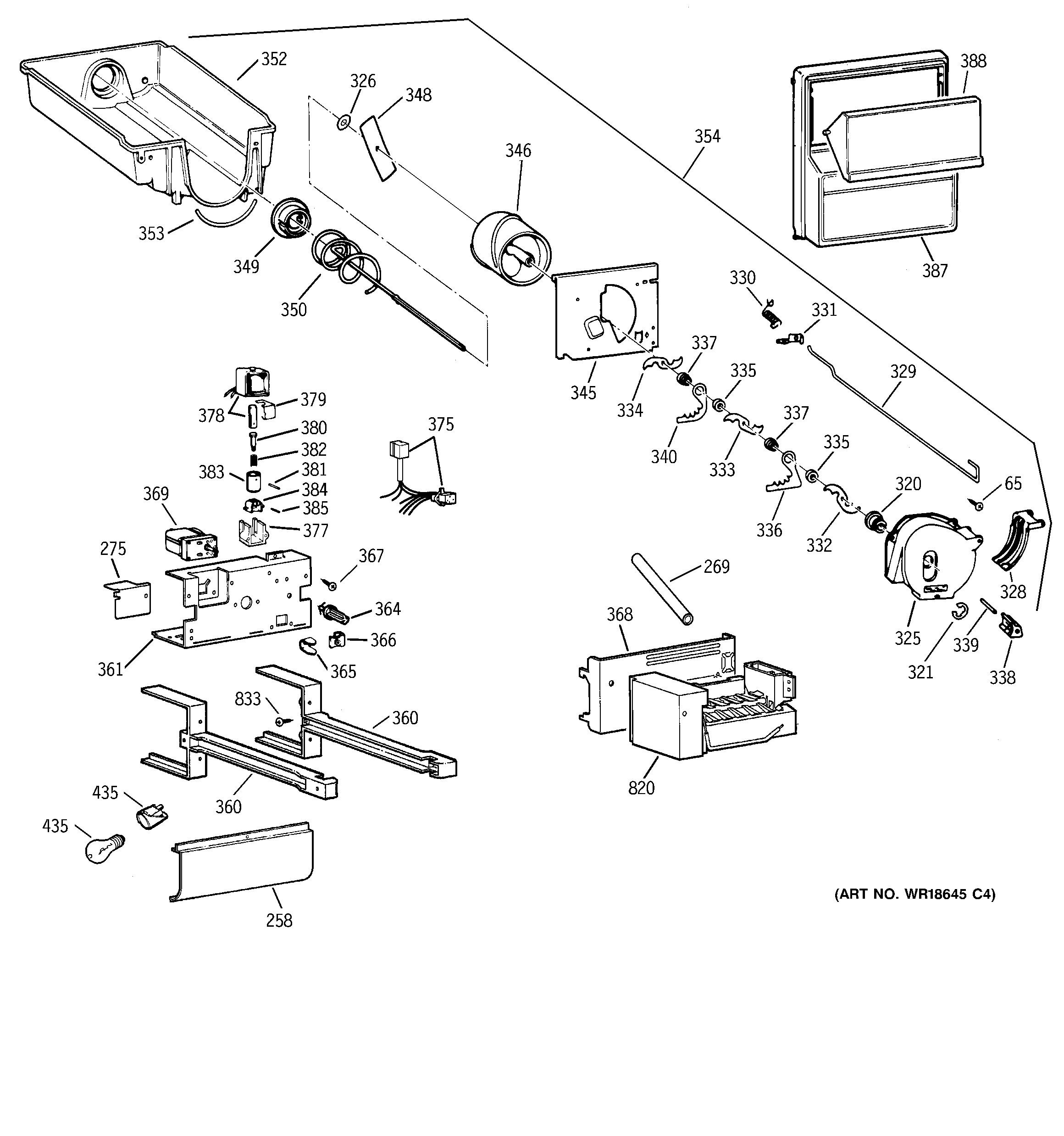Kenmore 36359472991 ice bucket diagram