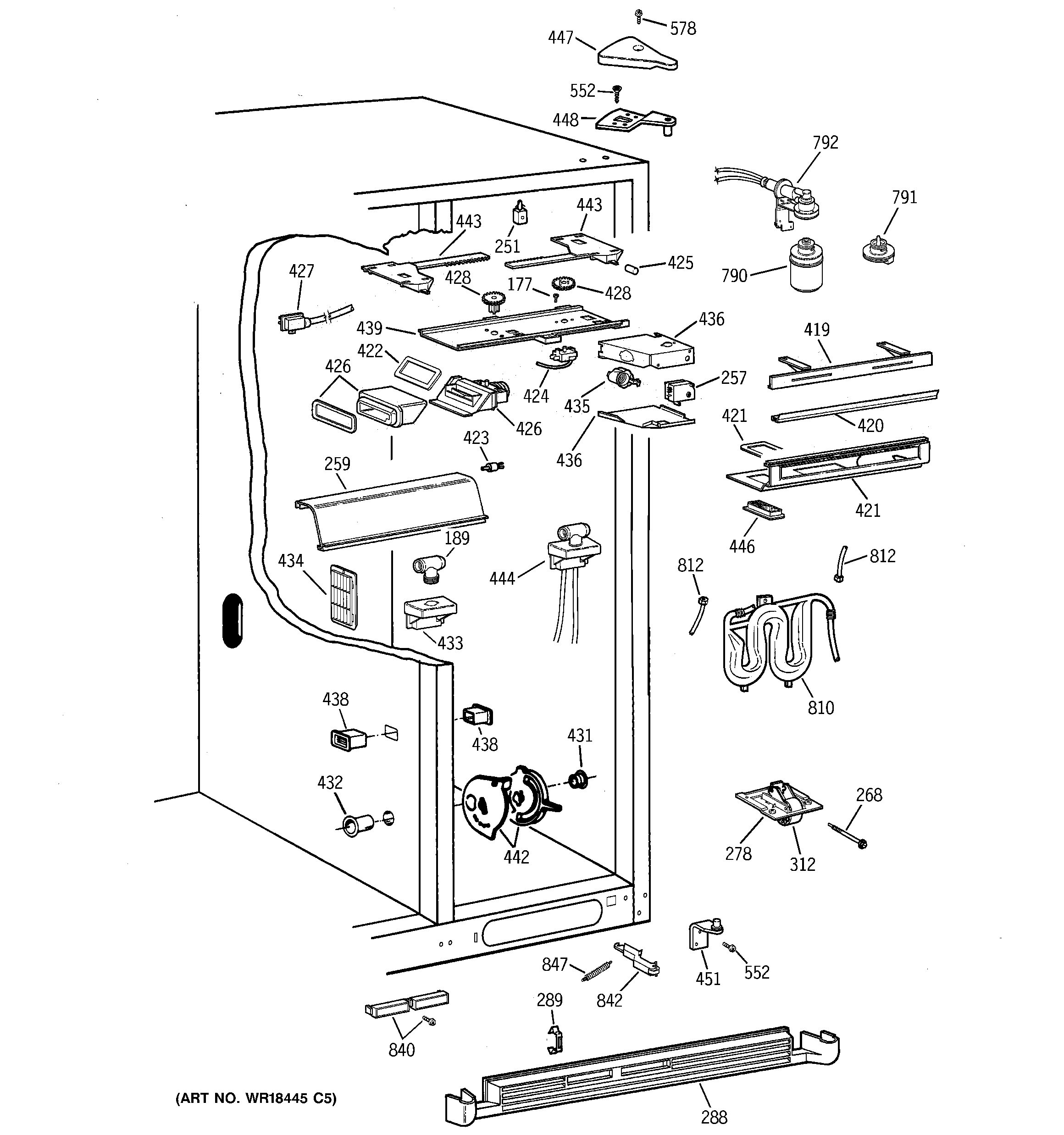 Kenmore 36359472991 fresh food section diagram