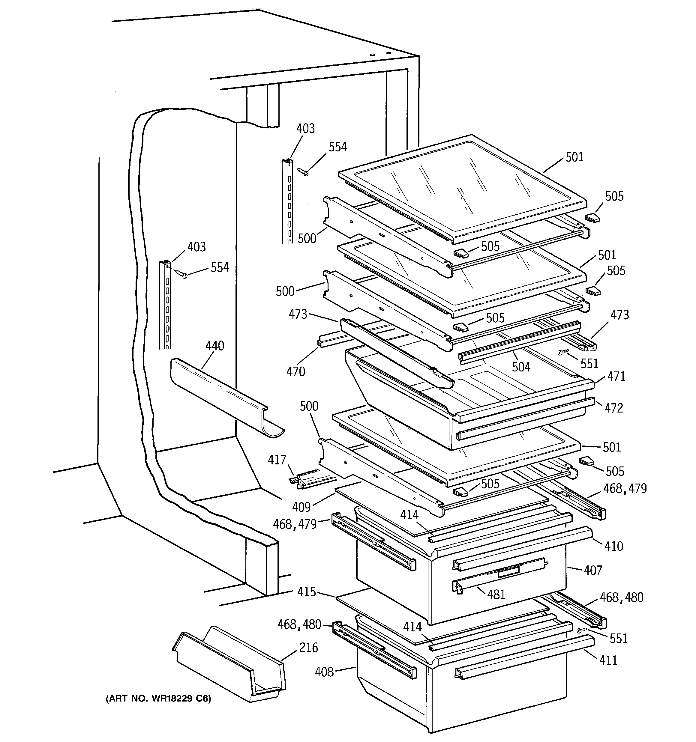 Kenmore 36359472991 fresh food section diagram