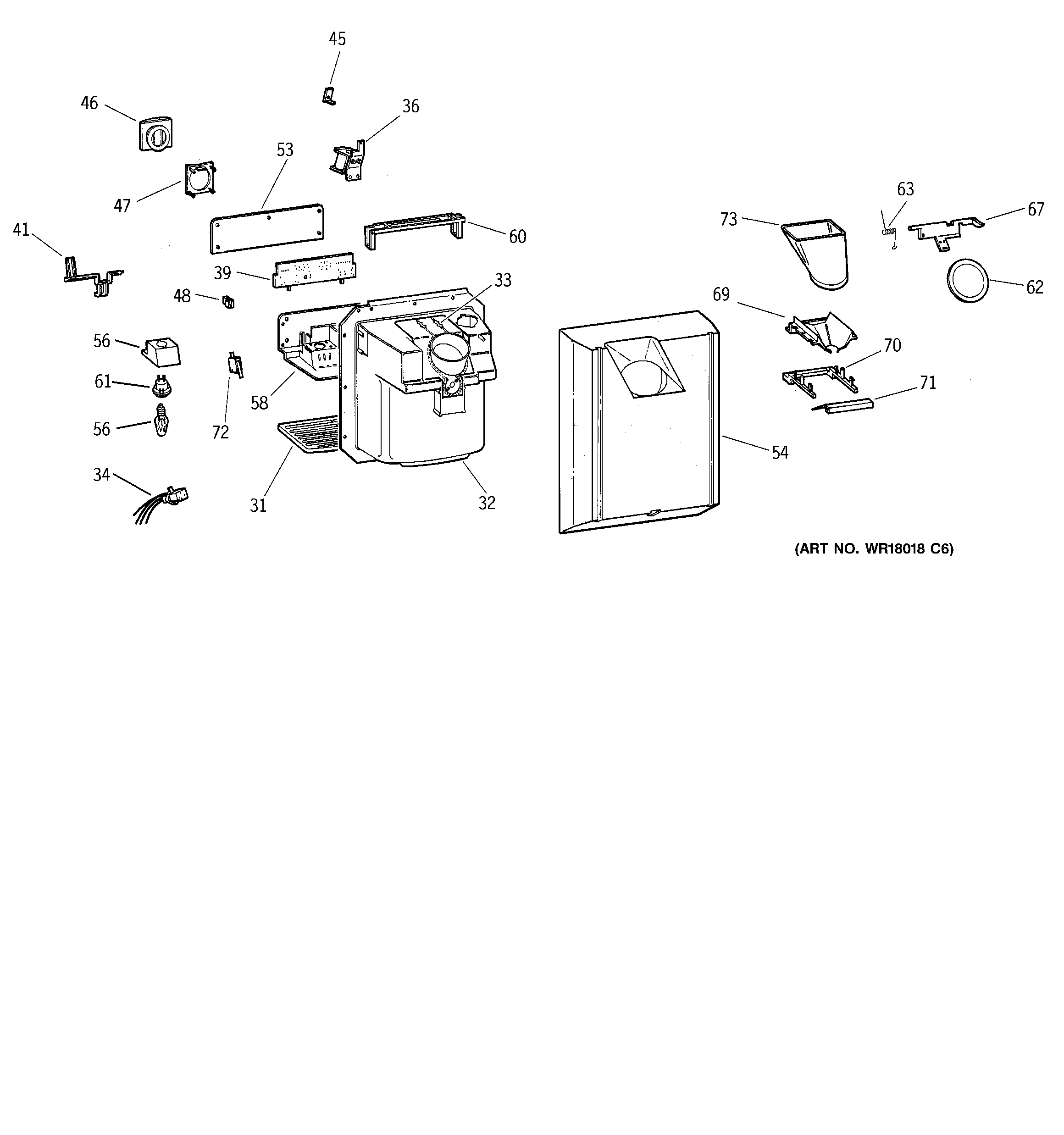 Kenmore 36358892898 dispenser diagram