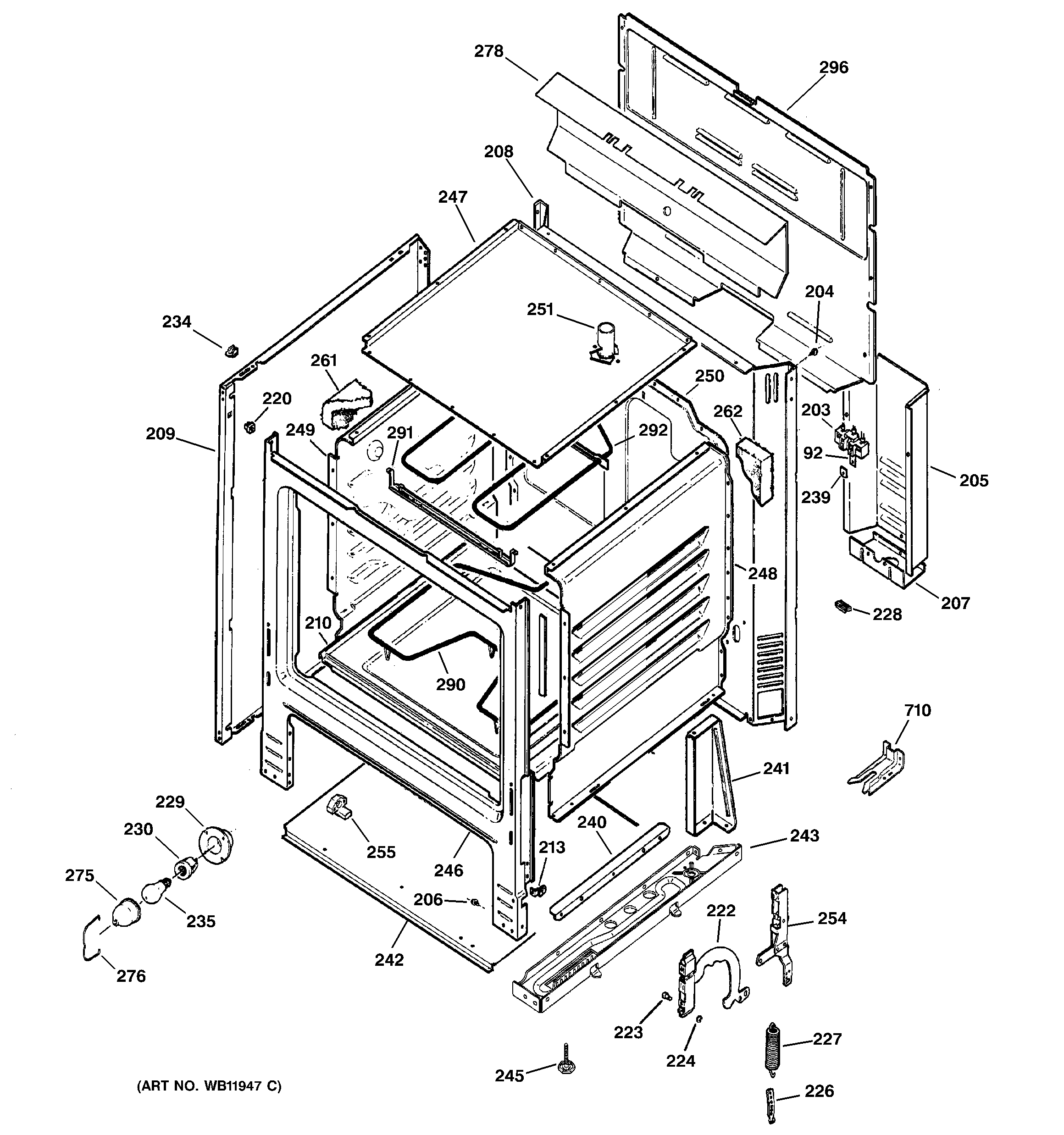 Kenmore 36291112001 body parts diagram