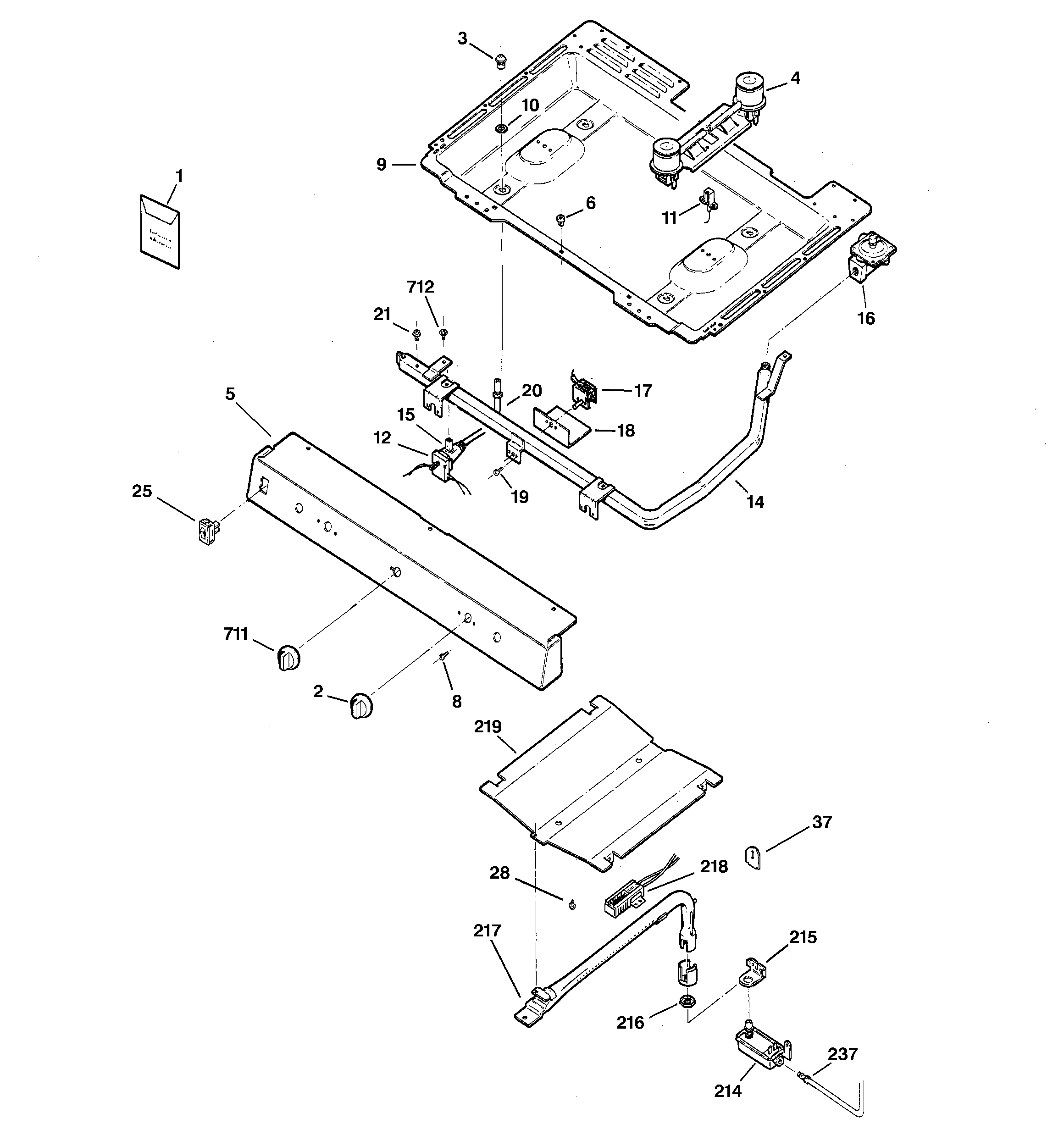 Kenmore 36272768892 gas & burner parts diagram