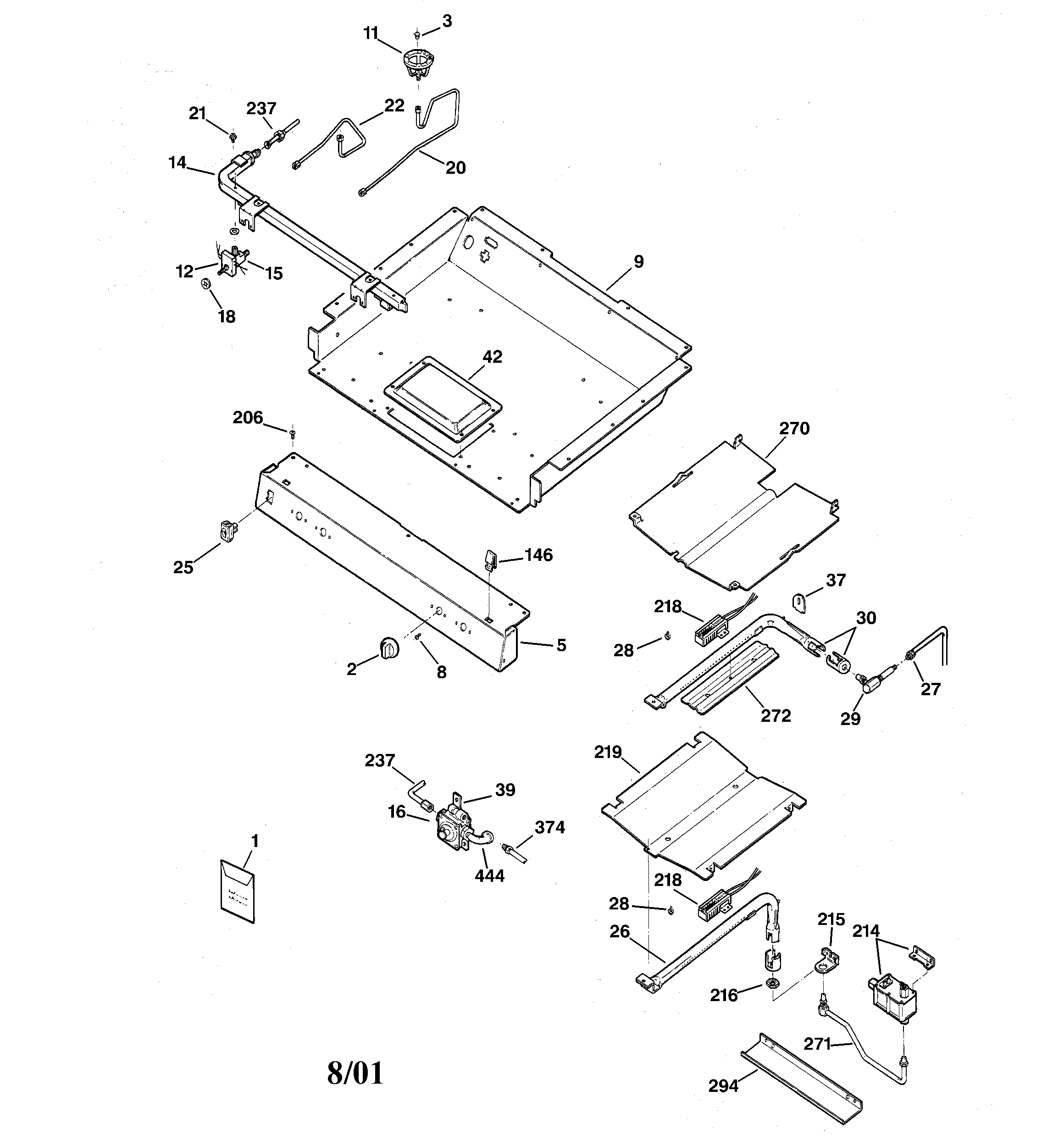Kenmore 36275329100 burner parts diagram