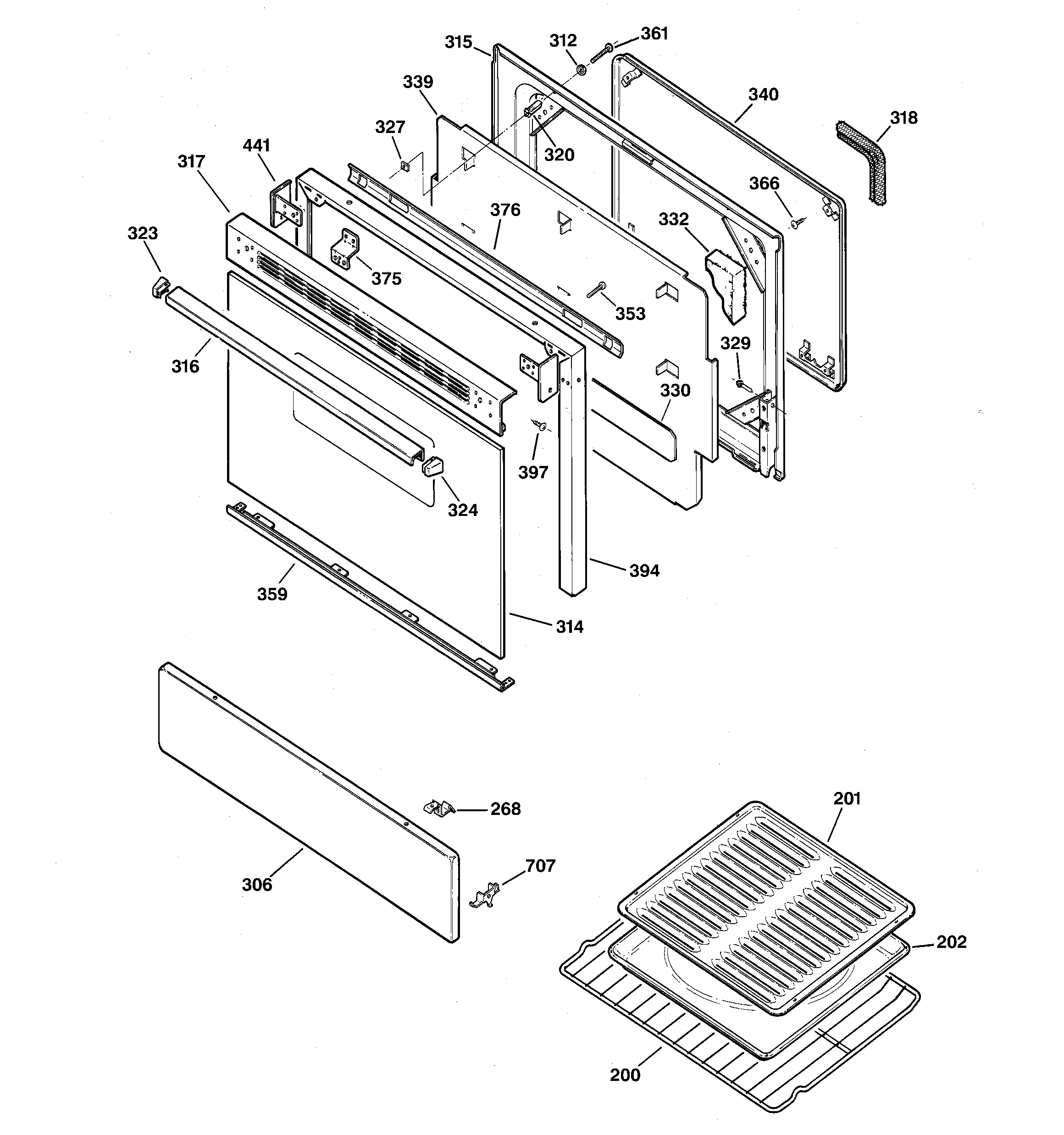 Kenmore 36273288892 door parts diagram