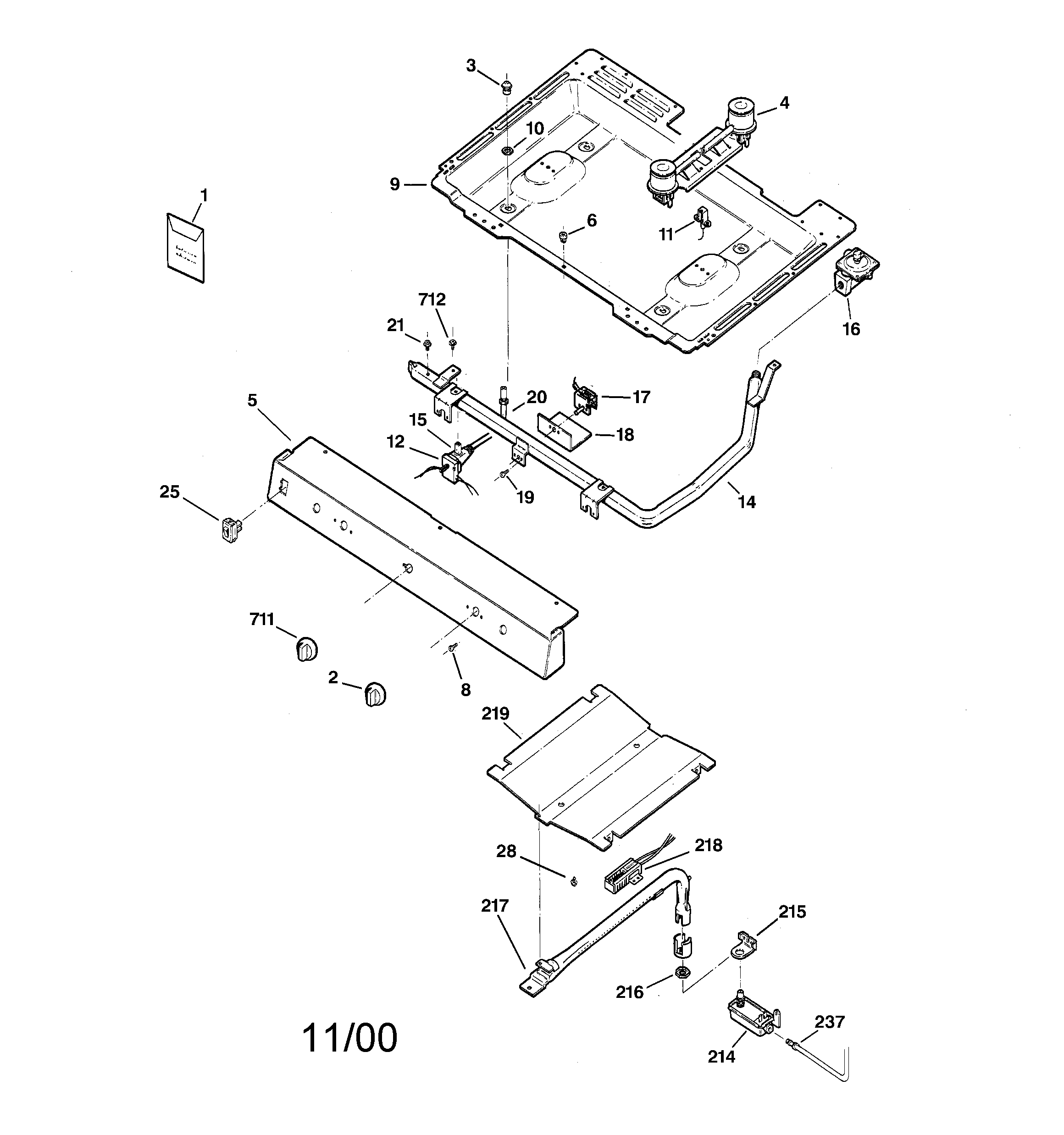 Kenmore 36272765891 gas & burner parts diagram