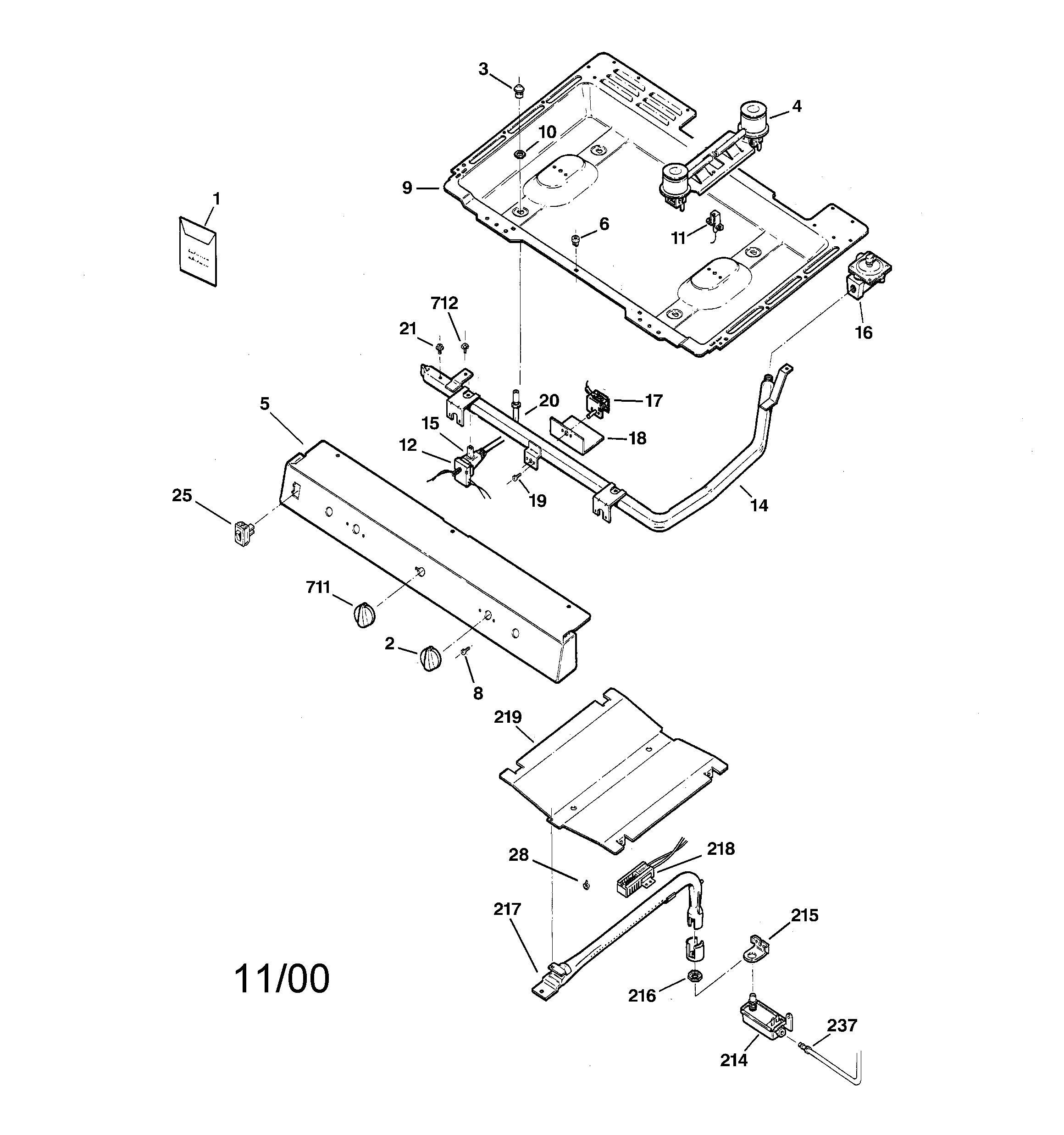 Kenmore 36271675891 gas & burner parts diagram