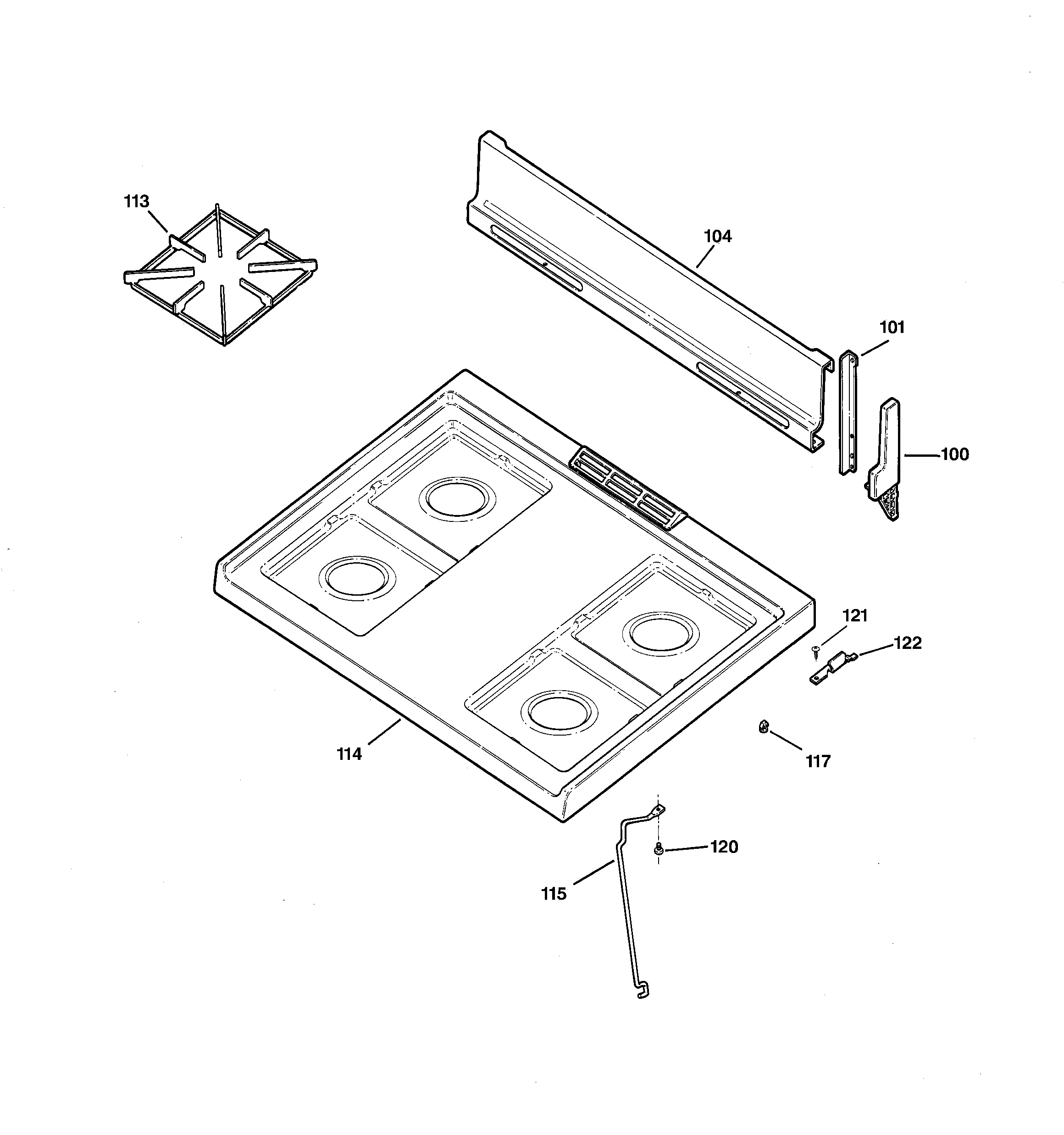Kenmore 36261121891 cooktop diagram
