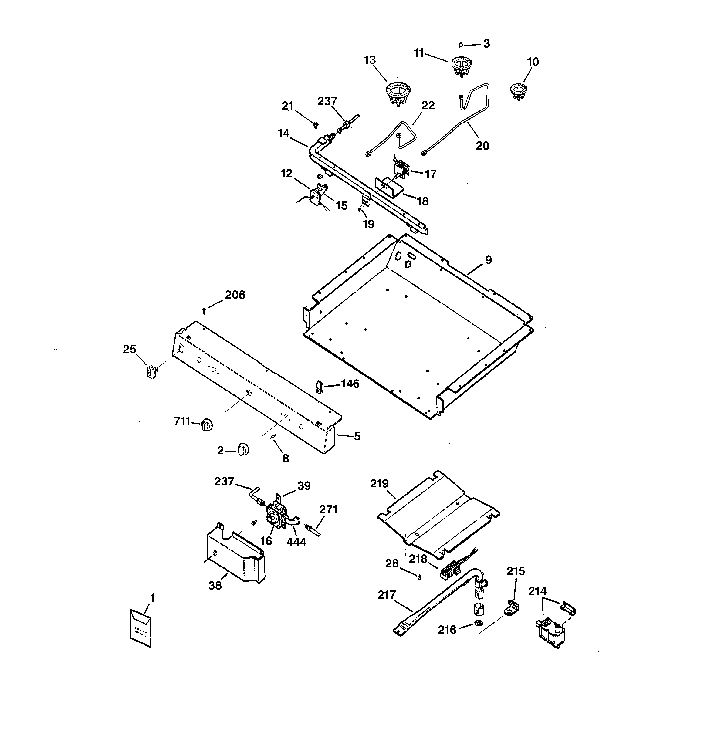 Kenmore 36272206892 burner parts diagram