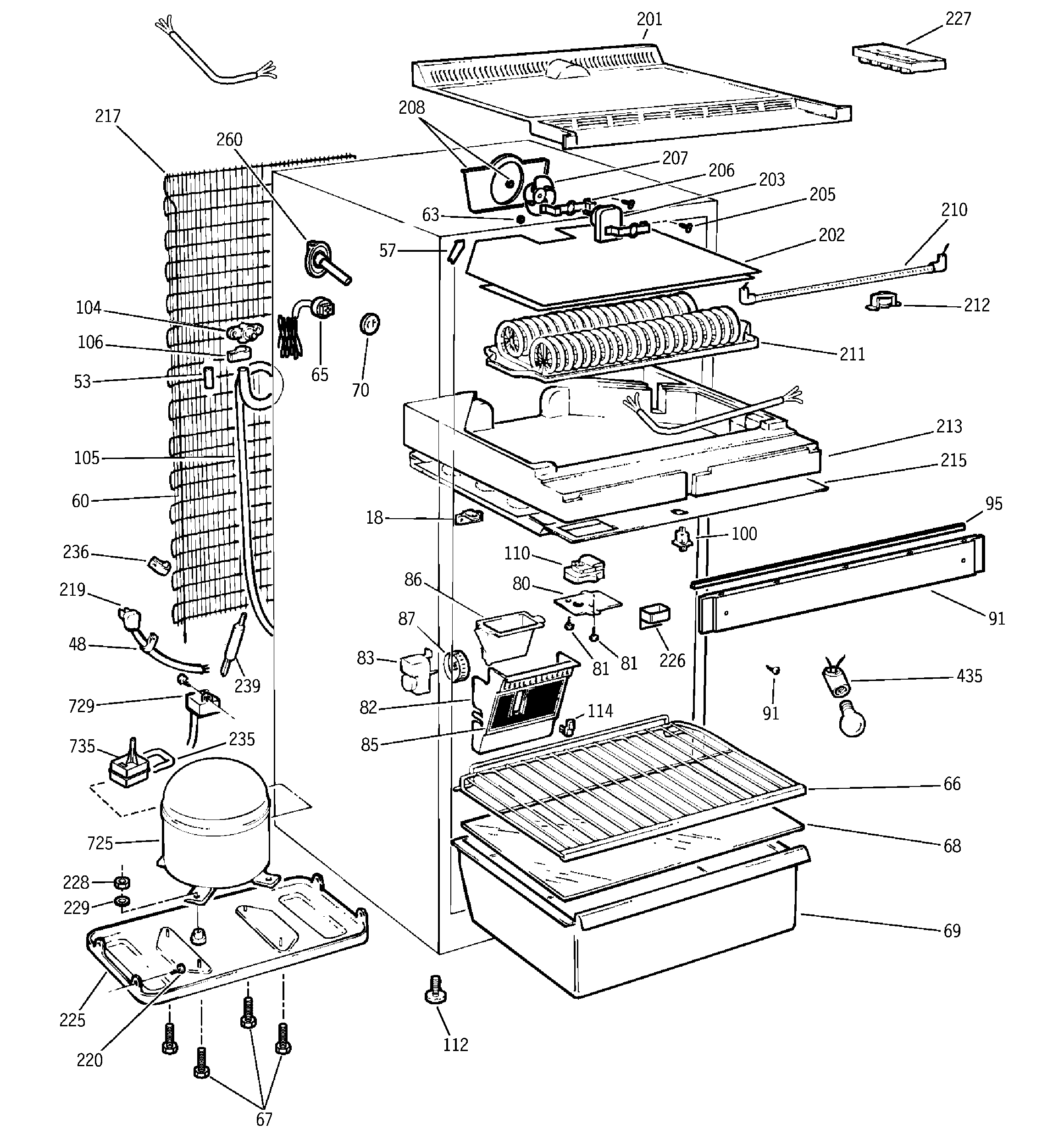 Kenmore 36361220100 cabinet diagram
