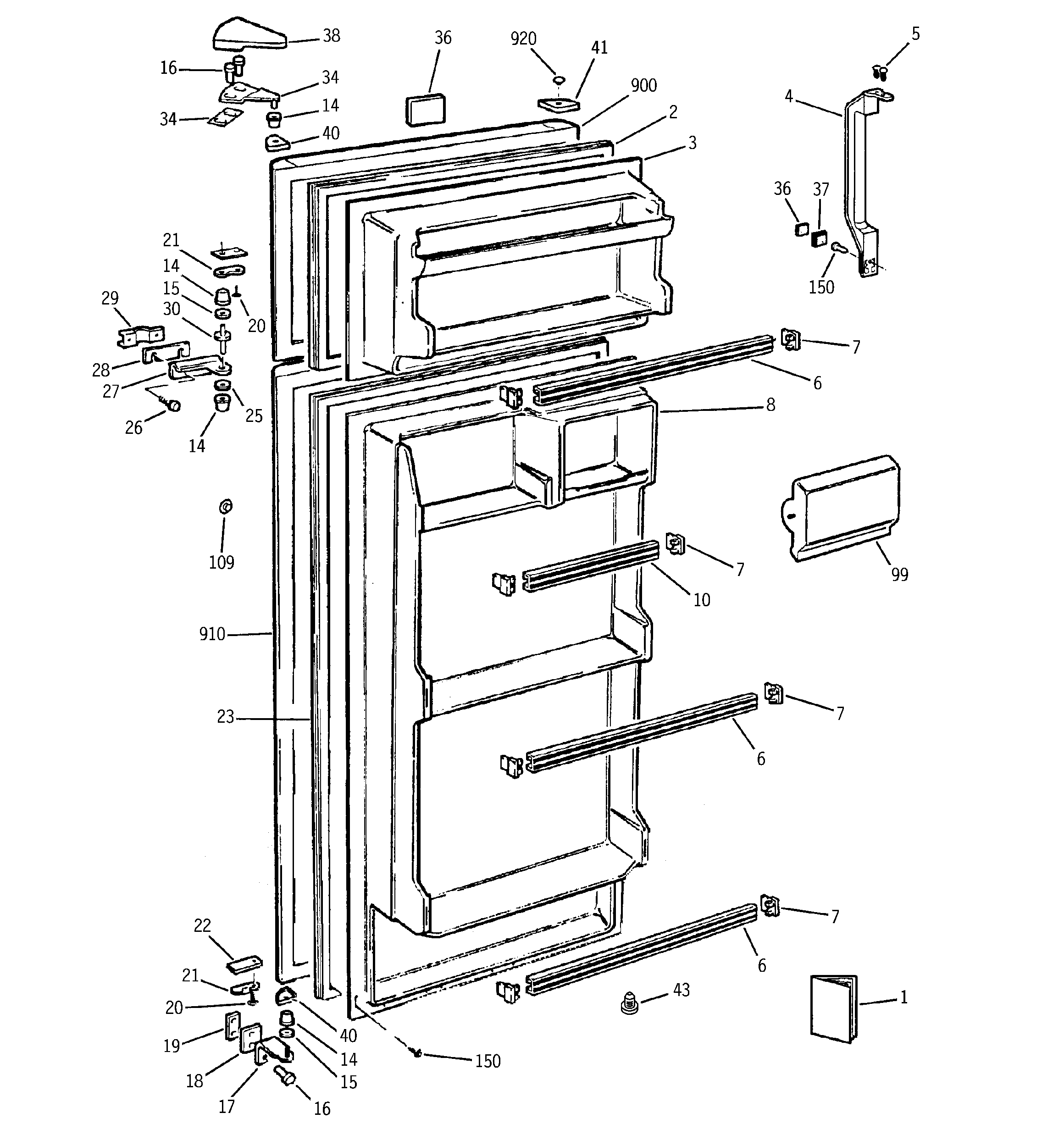 Kenmore 36361224101 doors diagram