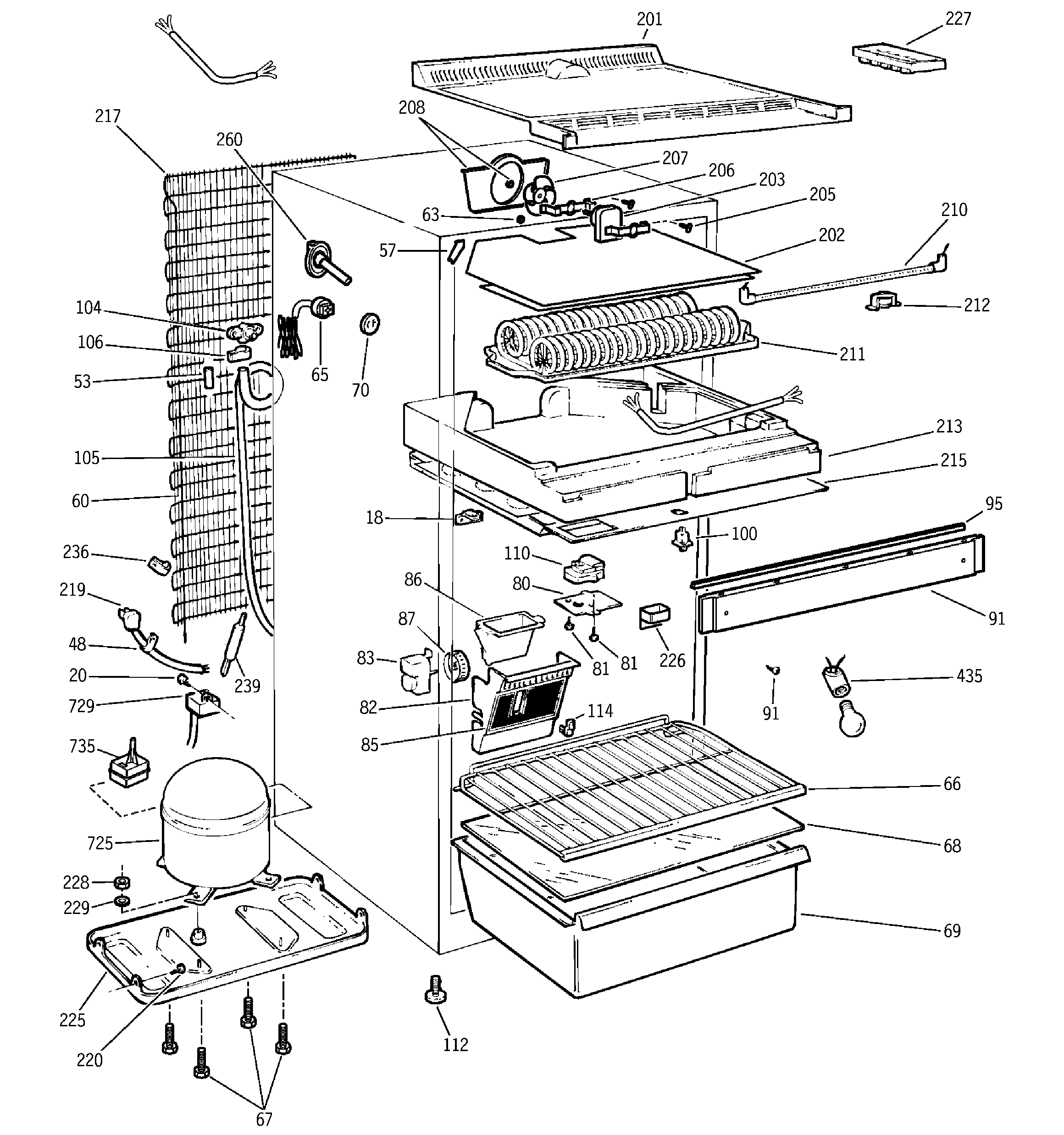 Kenmore 36361224101 cabinet diagram