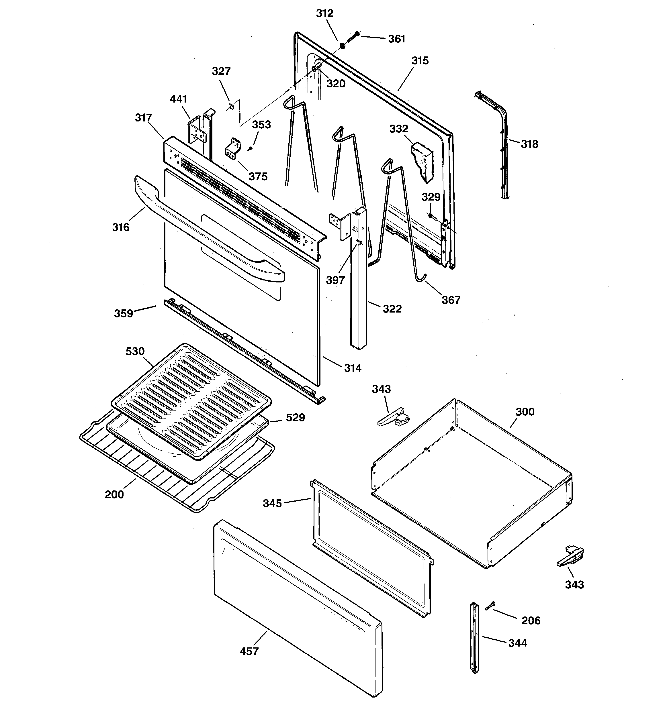 Kenmore 36291201004 door & drawer parts diagram