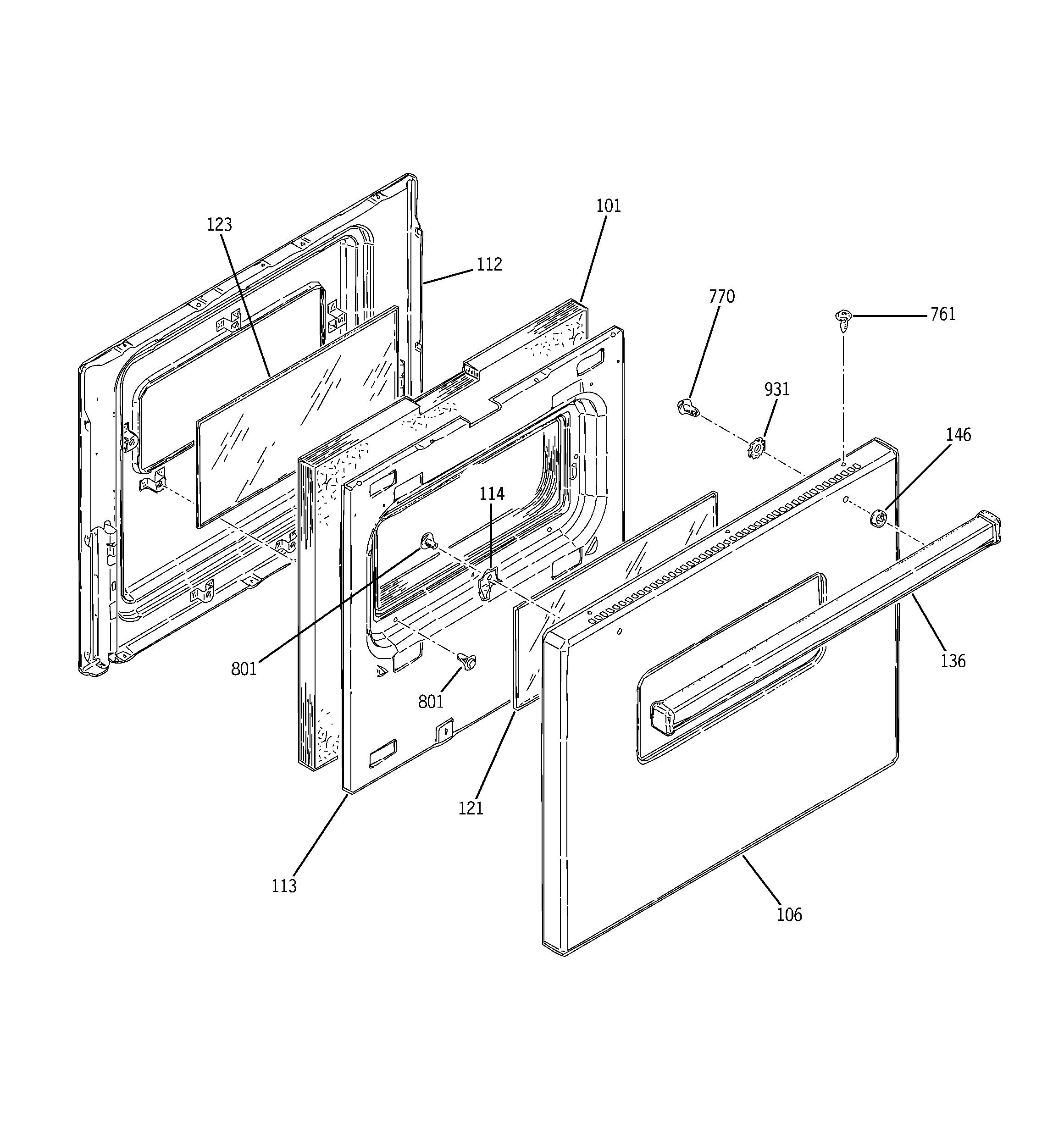 Kenmore 91140161794 door - 911.40161794 diagram