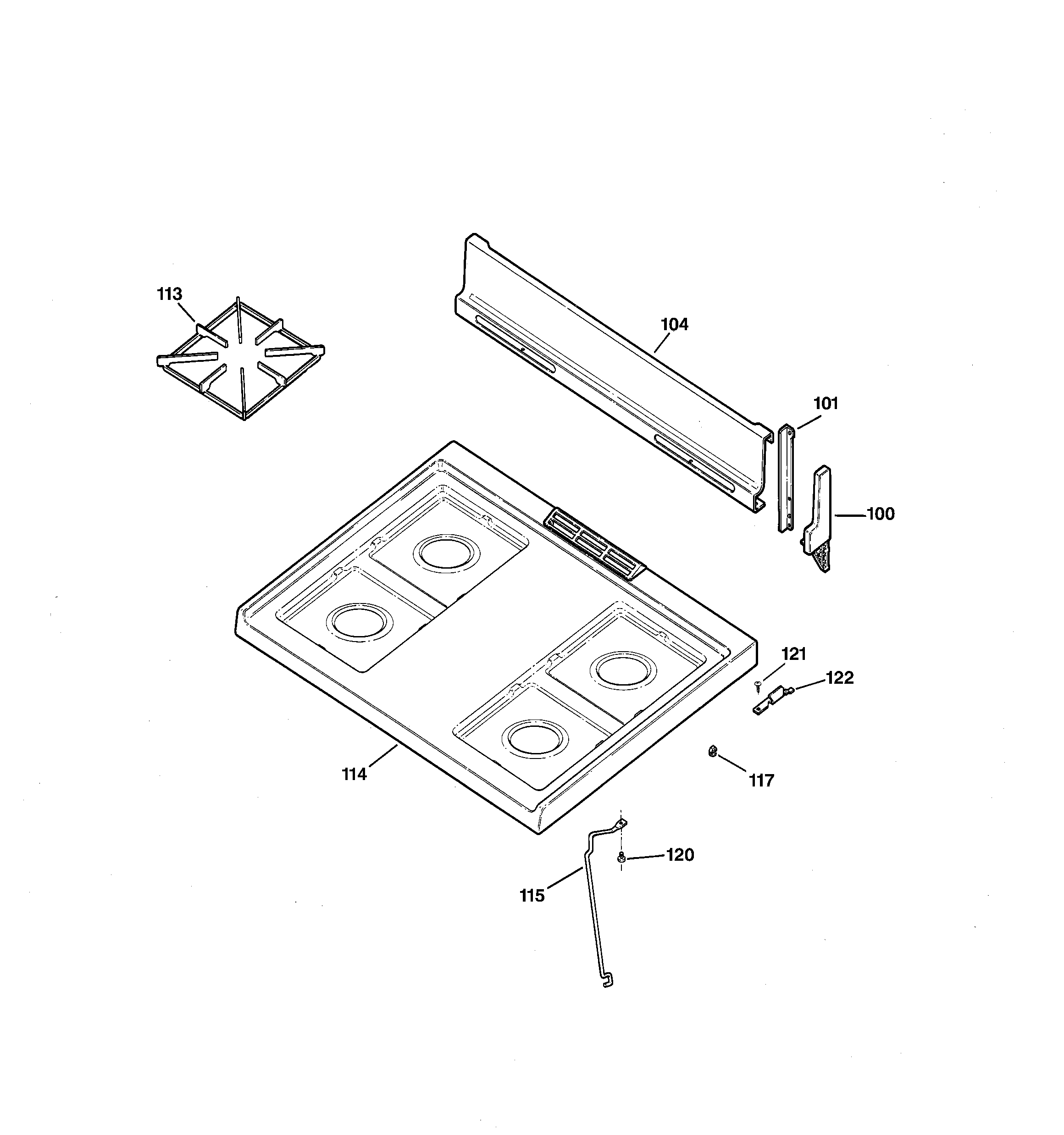 Kenmore 36261121895 control panel & cooktop diagram