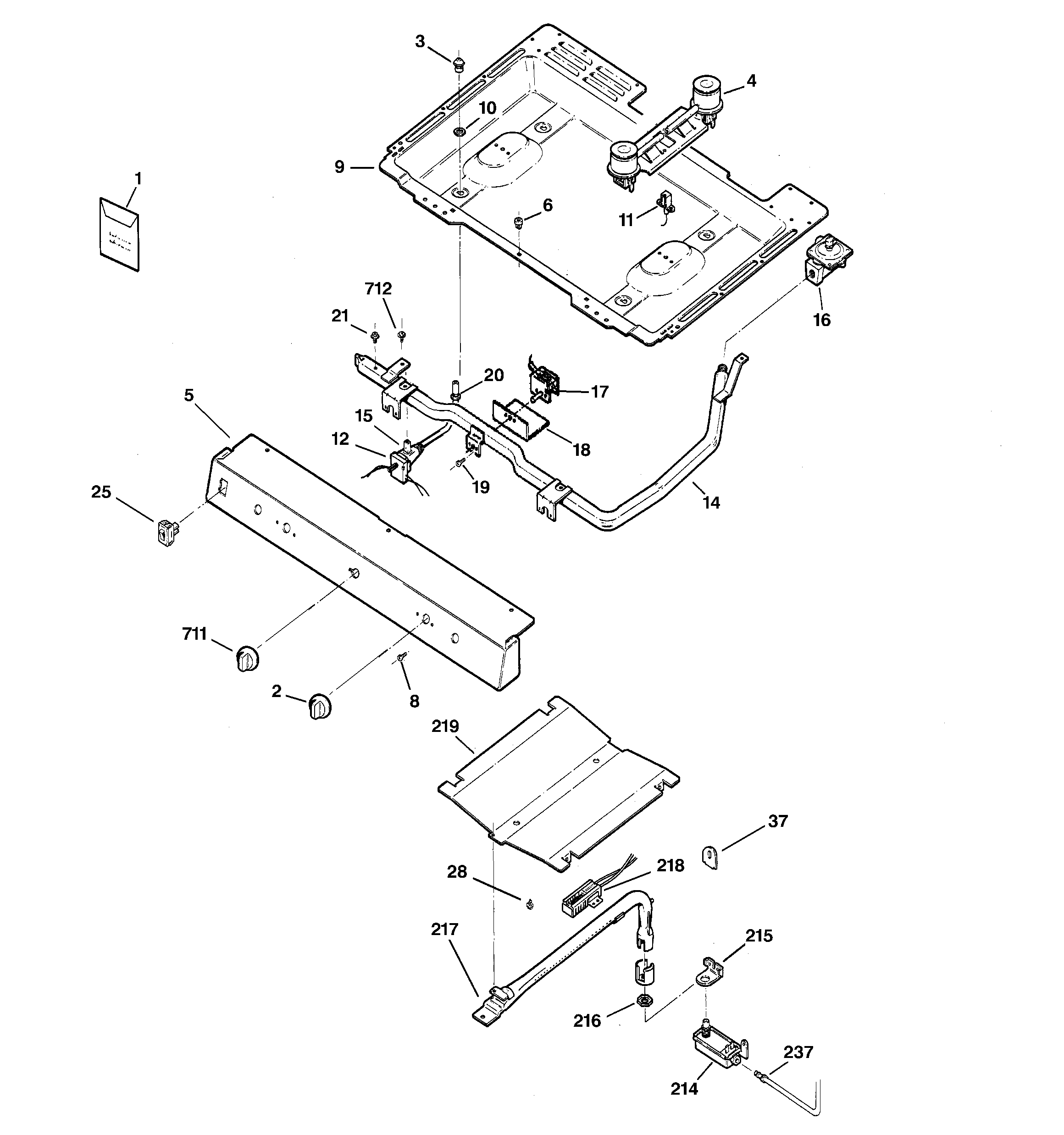 Kenmore 36271330202 gas & burner parts diagram