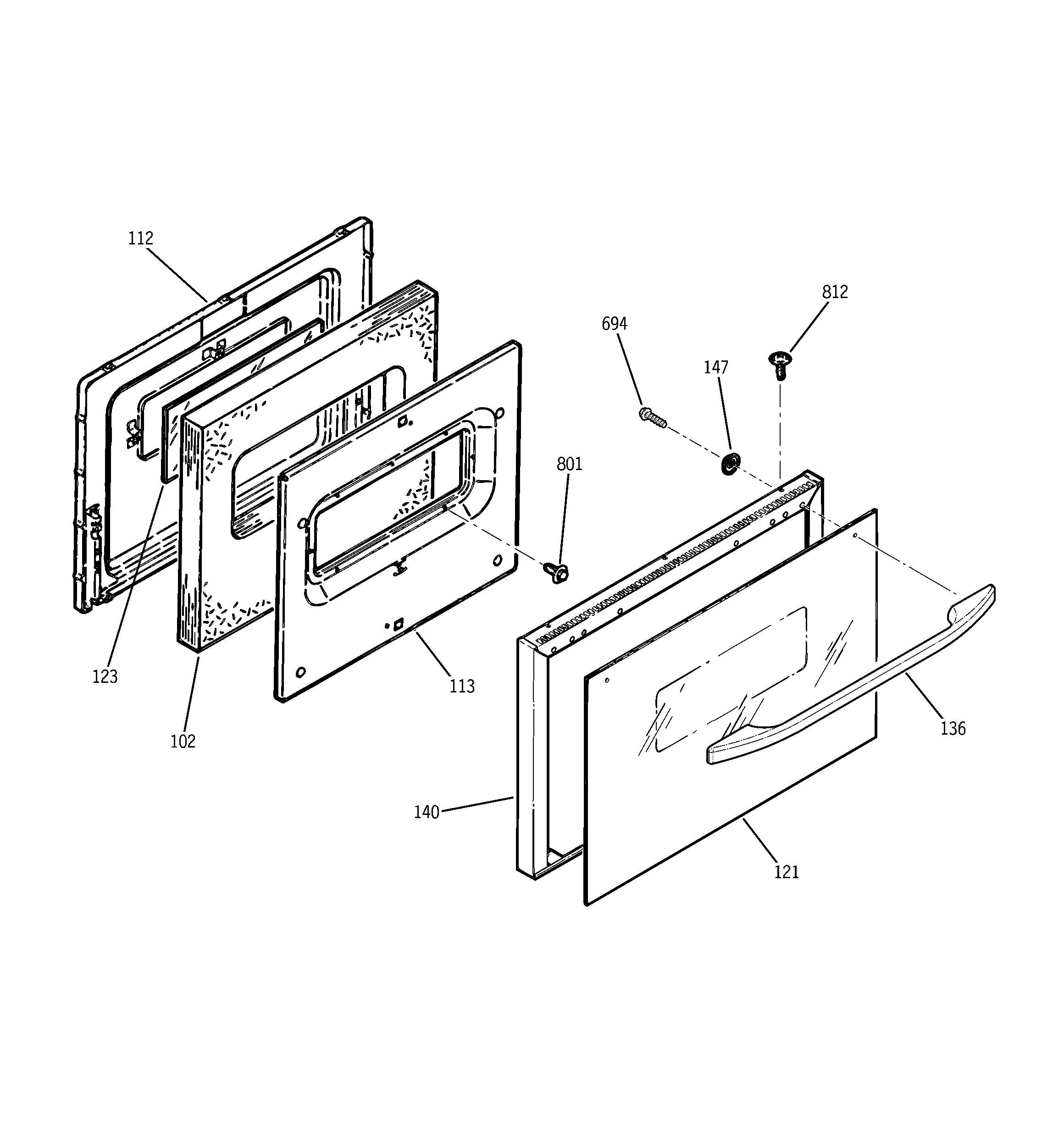 Kenmore 9114524197 door diagram
